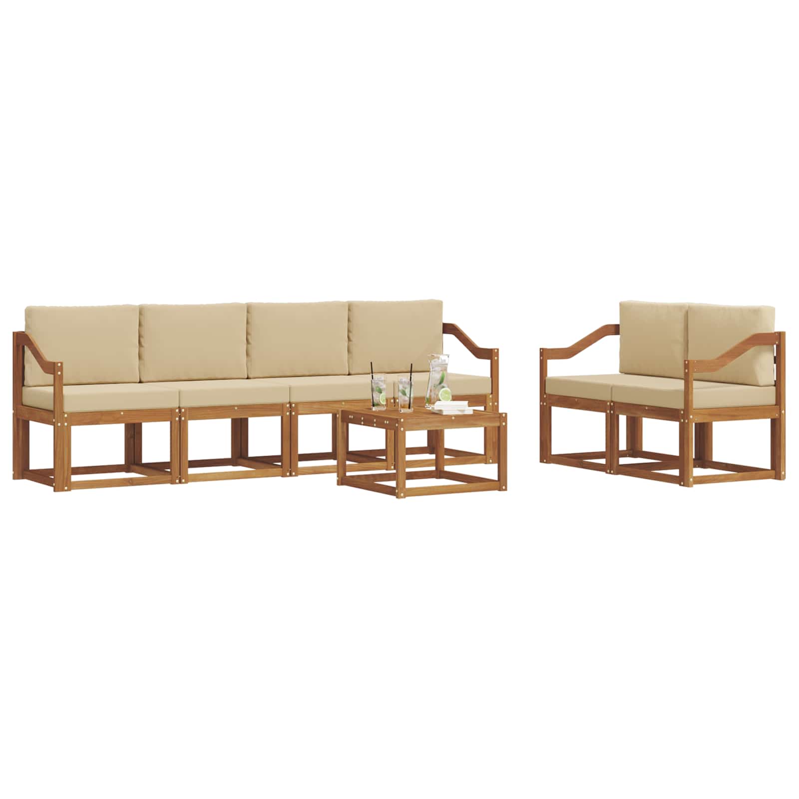 Ensemble de canapés d'extérieur 7 pcs Naturel et Beige - XIOS