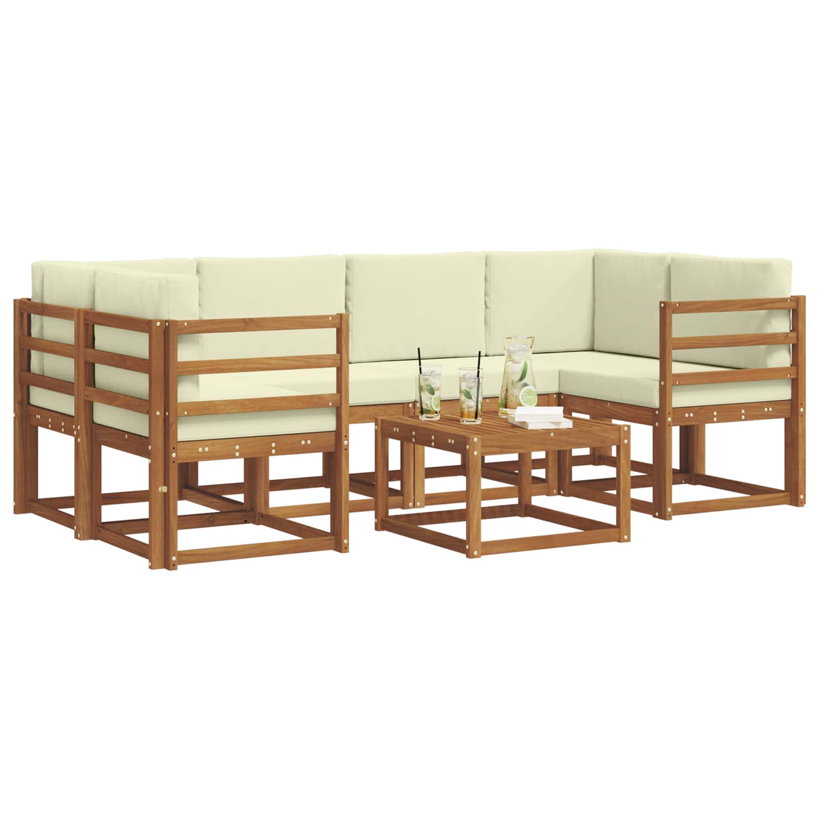 Ensemble de canapés d'extérieur 7 pcs Naturel et Crème - XIOS