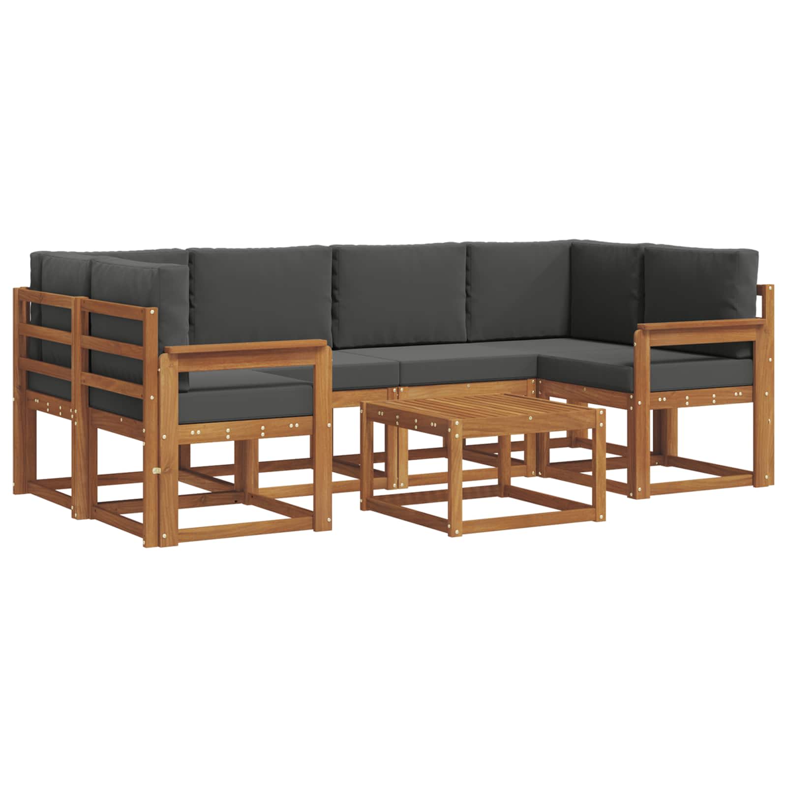 Ensemble de canapés d'extérieur 7 pcs Naturel et Anthracite - XIOS