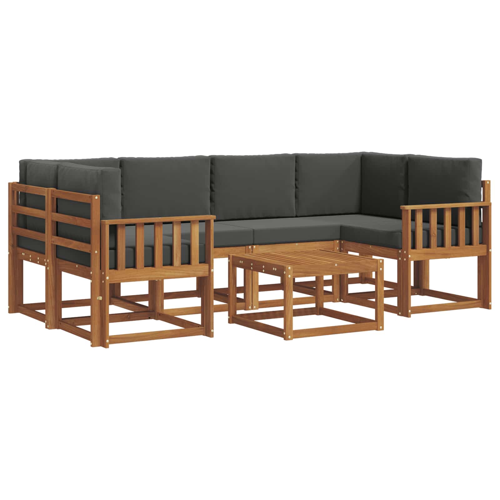 Ensemble de canapés d'extérieur 7 pcs Naturel et Anthracite - XIOS