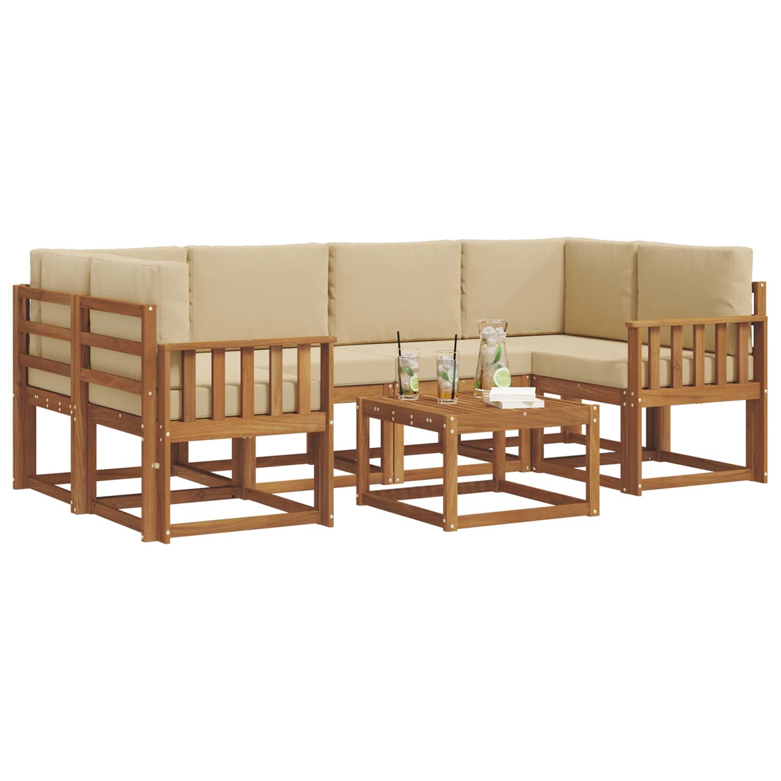 Ensemble de canapés d'extérieur 7 pcs Naturel et Beige - XIOS