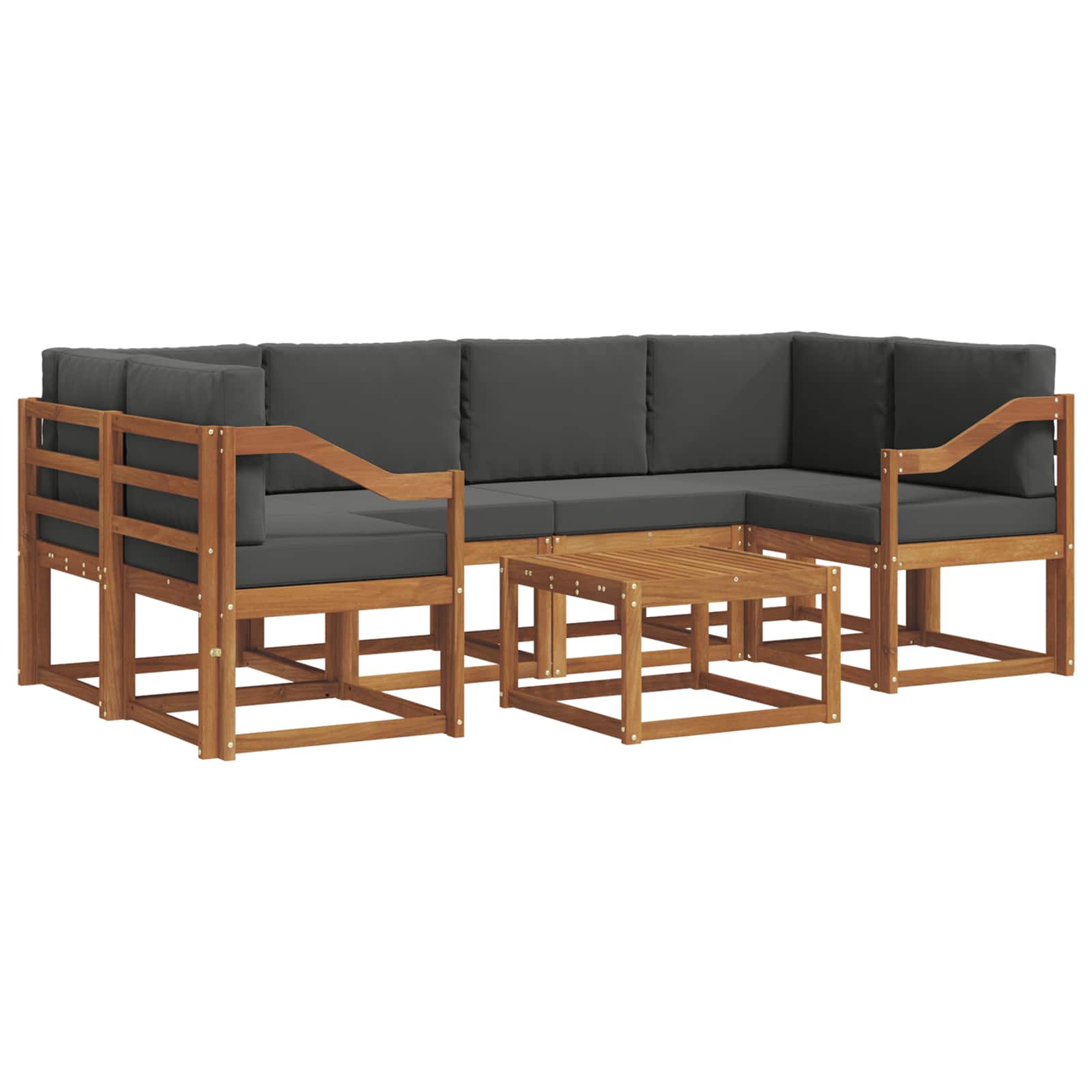 Ensemble de canapés d'extérieur 7 pc Naturel et Anthracite - XIOS