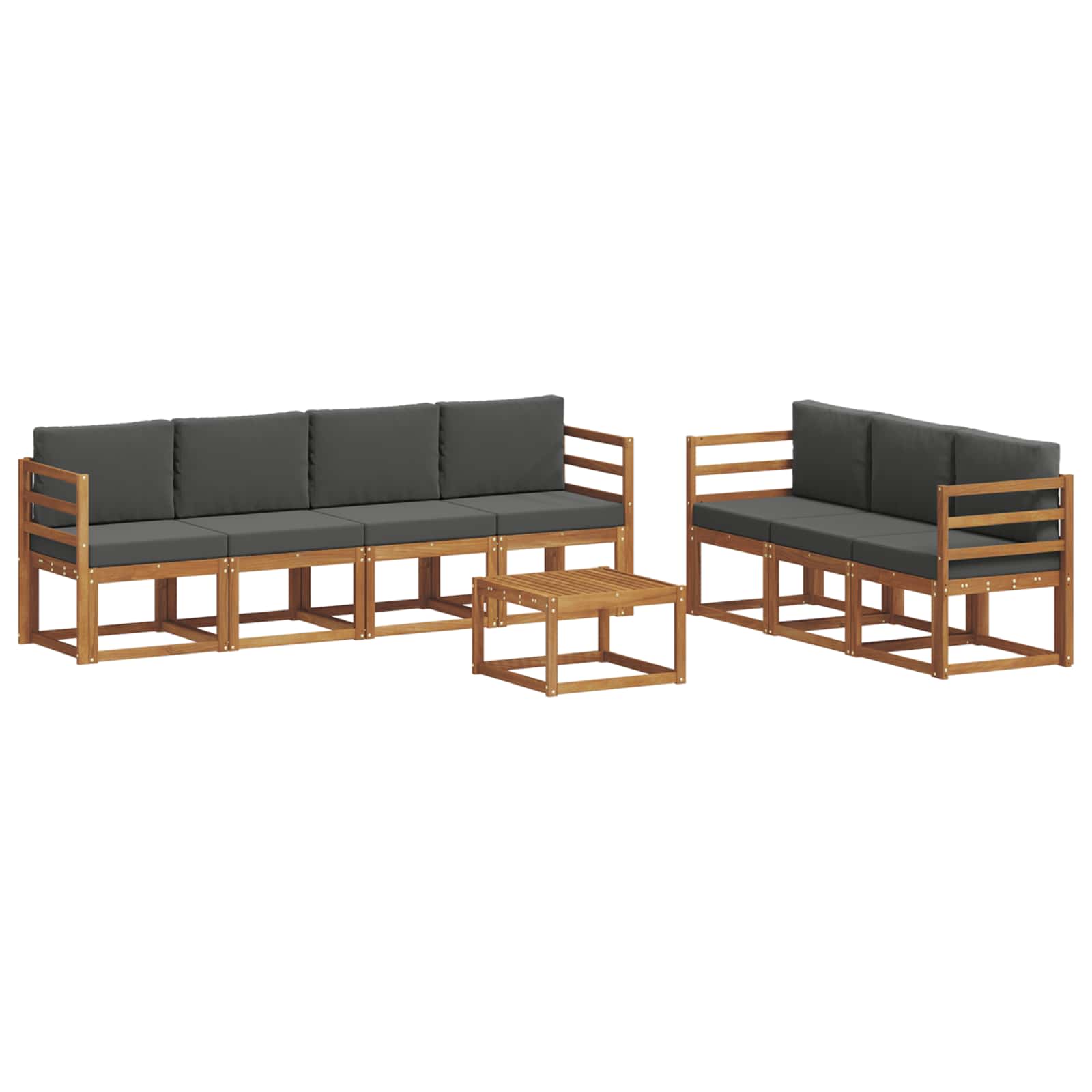 Ensemble de canapés d'extérieur 8 pcs Naturel et Anthracite - XIOS