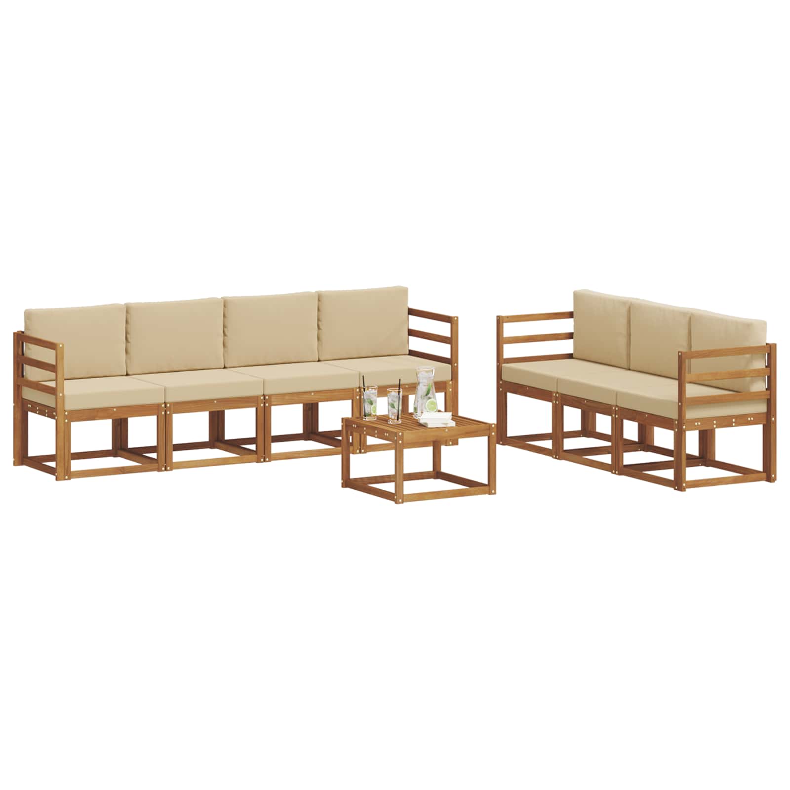 Ensemble de canapés d'extérieur 8 pcs Naturel et Beige - XIOS