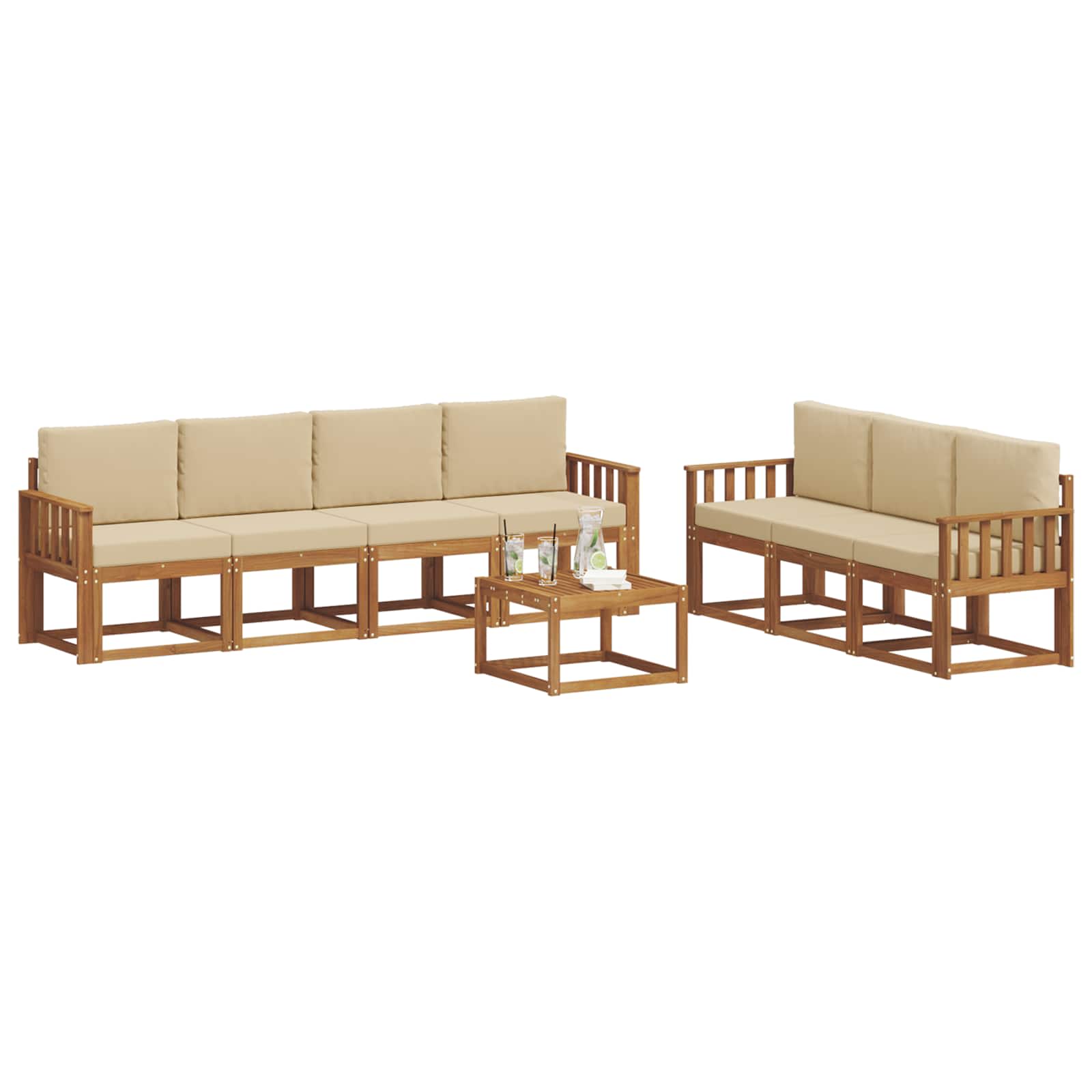 Ensemble de canapés d'extérieur 8 pcs Naturel et Beige - XIOS