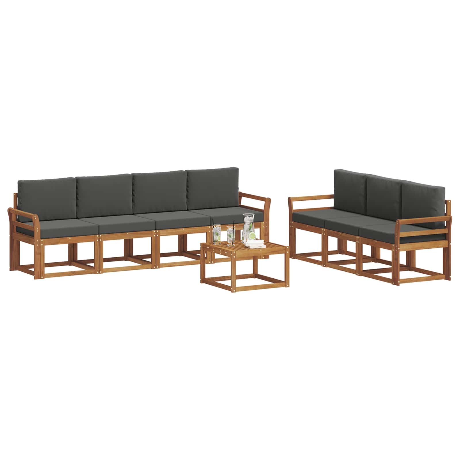 Ensemble de canapés d'extérieur 8 pcs Naturel et Anthracite - XIOS