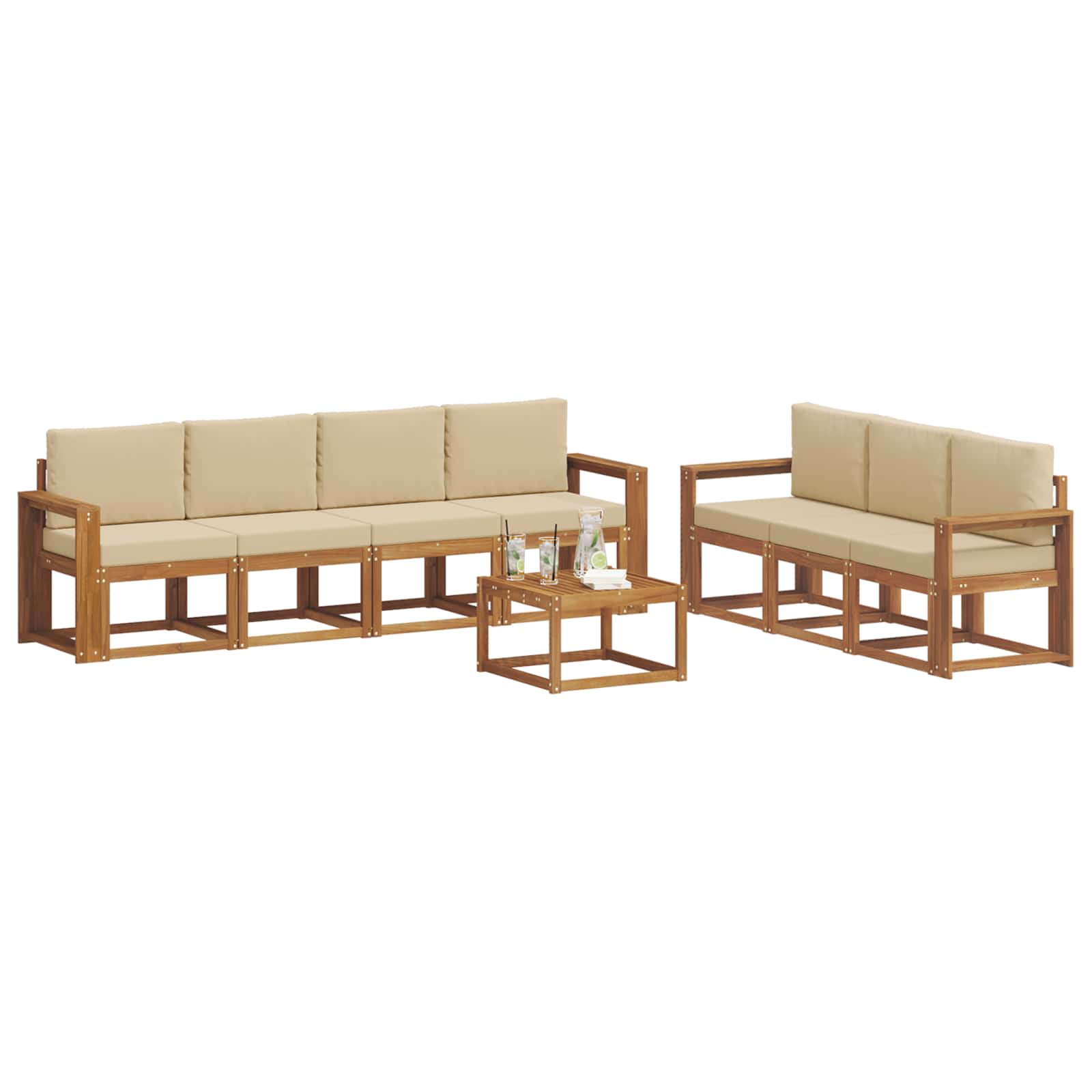 Ensemble de canapés d'extérieur 8 pcs Naturel et Beige - XIOS