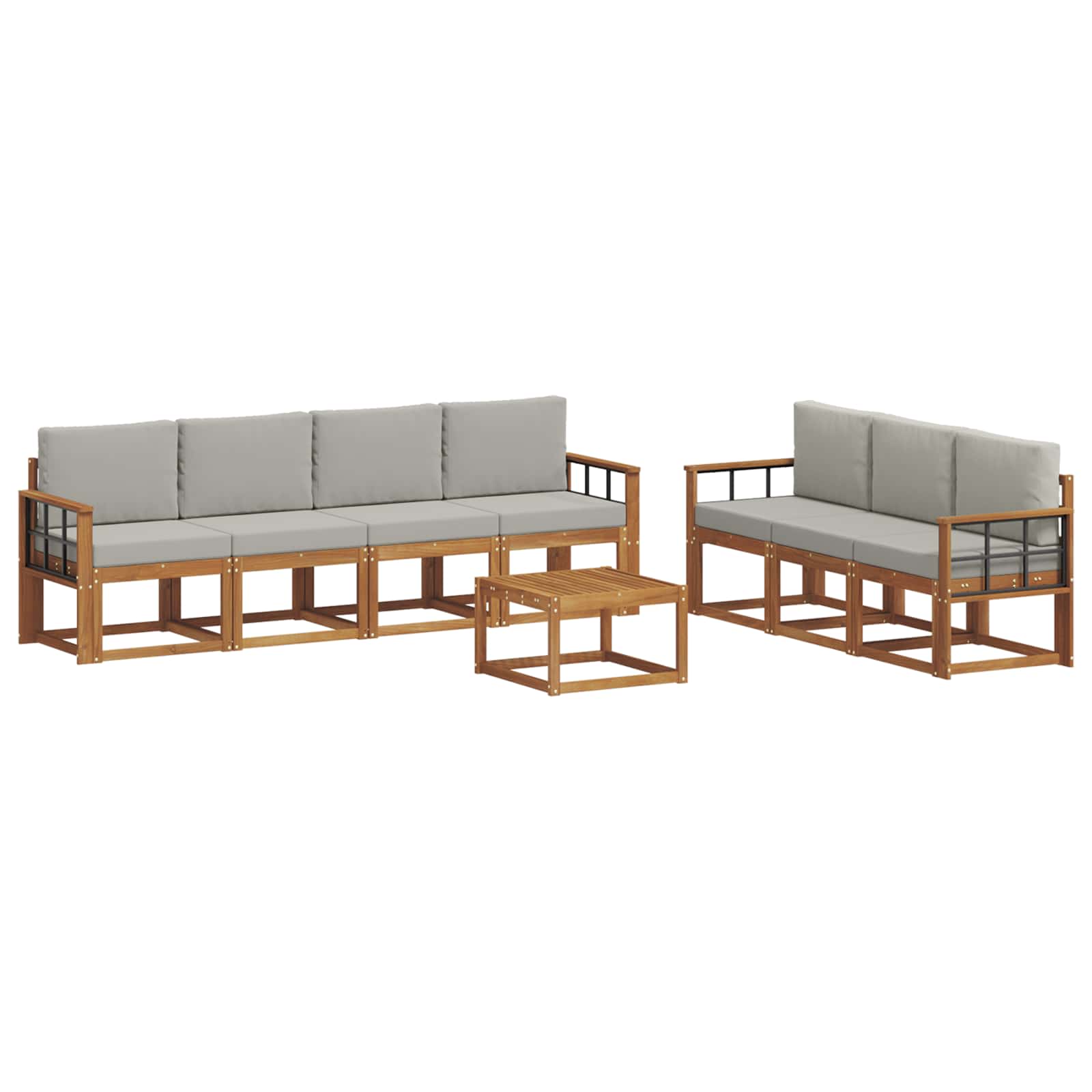 Ensemble de canapés d'extérieur 8 pcs Gris Naturel et Clair - XIOS