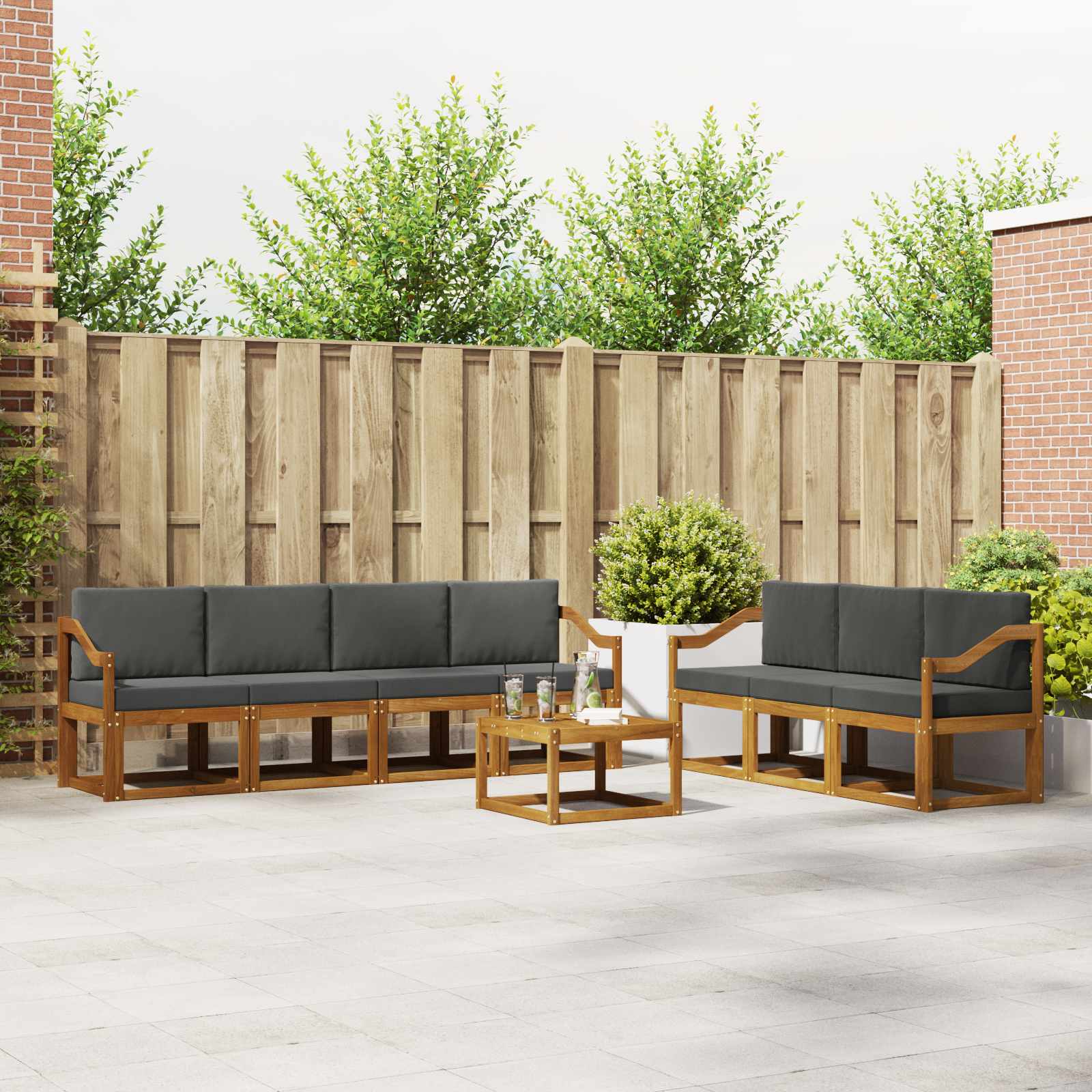 Ensemble de canapés d'extérieur 8 pcs Naturel et Anthracite - XIOS
