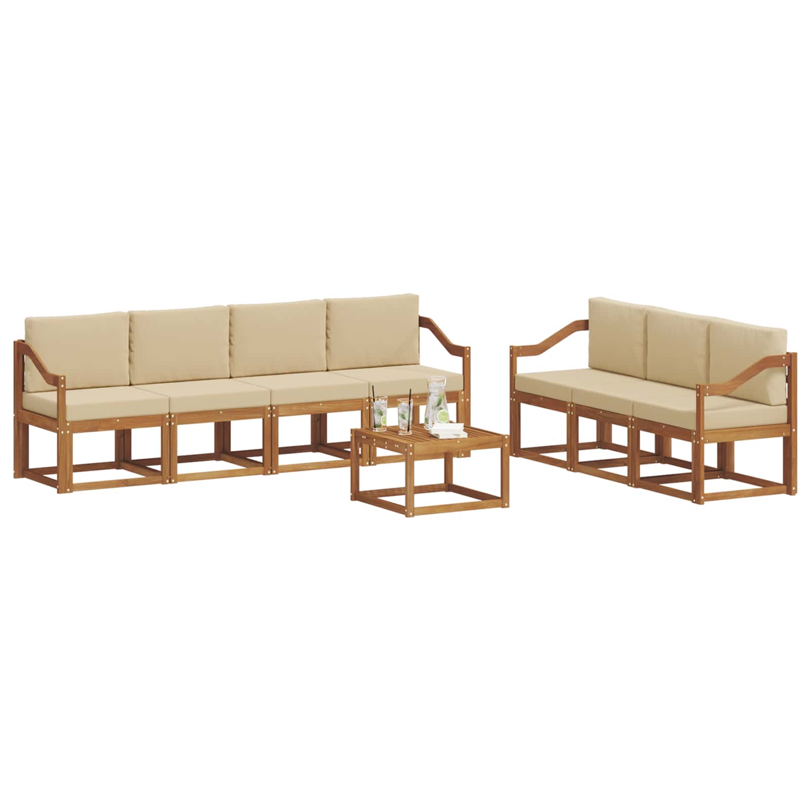 Ensemble de canapés d'extérieur 8 pcs Naturel et Beige - XIOS