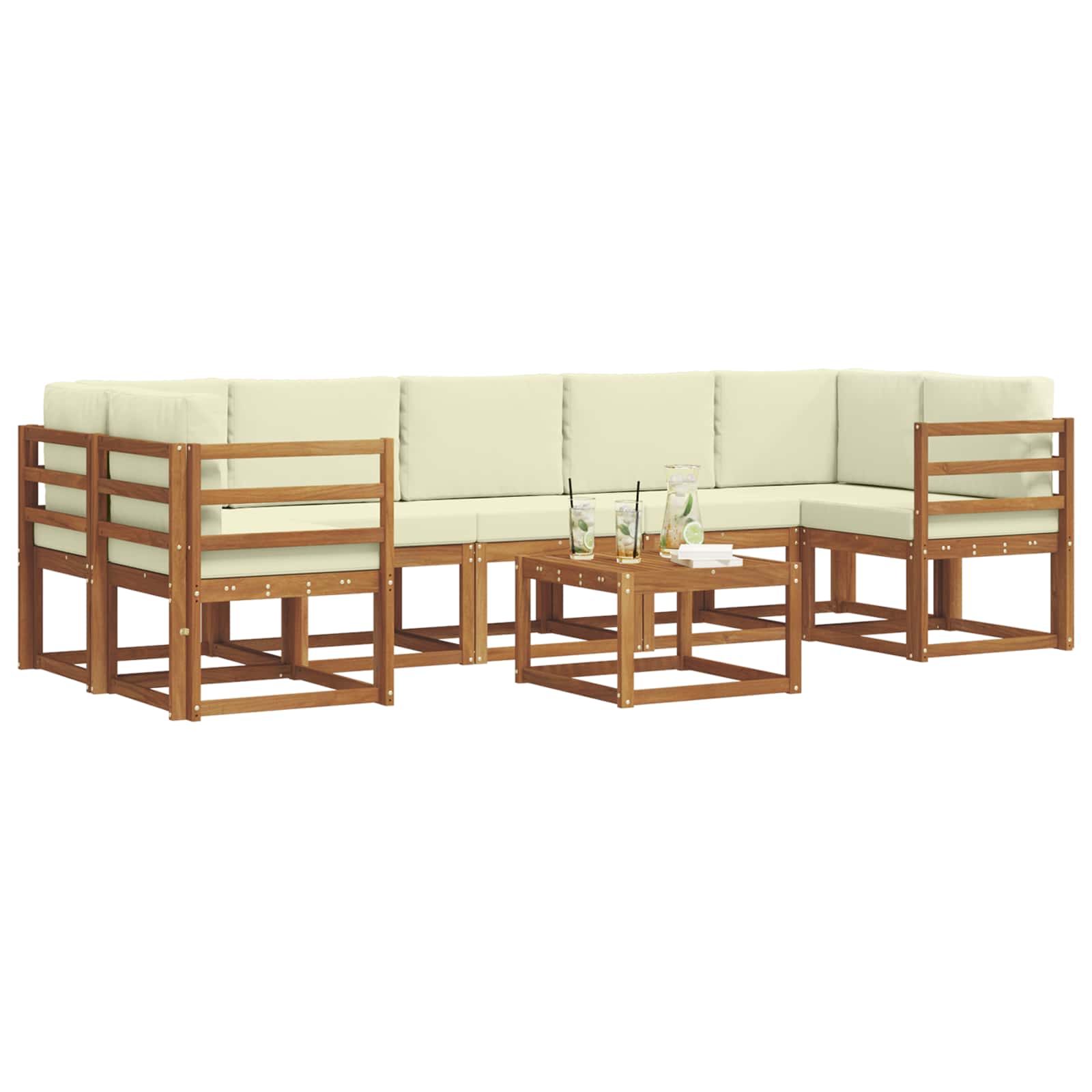 Ensemble de canapés d'extérieur 8 pcs Naturel et Crème - XIOS