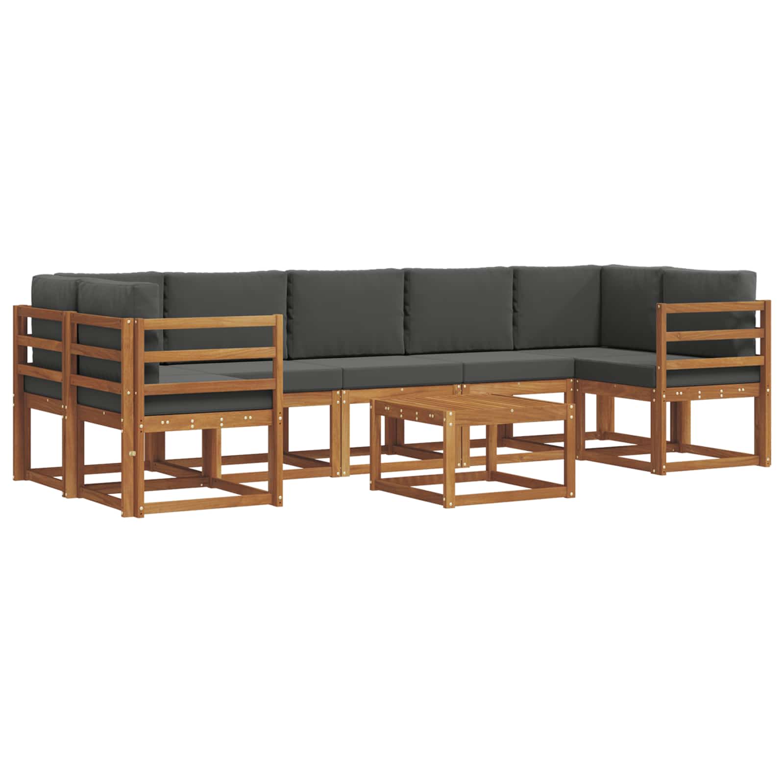 Ensemble de canapés d'extérieur 8 pcs Naturel et Anthracite - XIOS