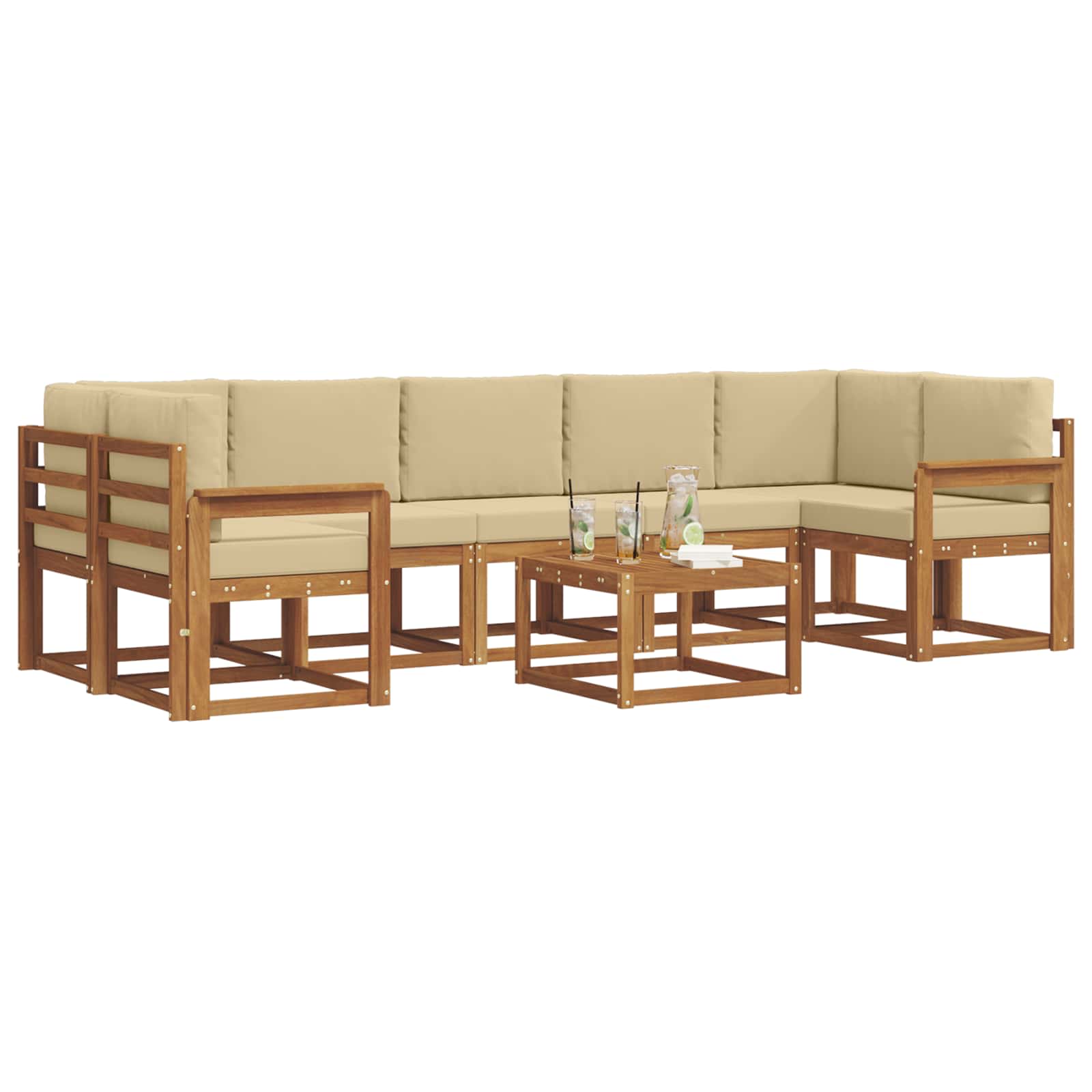 Ensemble de canapés d'extérieur 8 pcs Naturel et Beige - XIOS