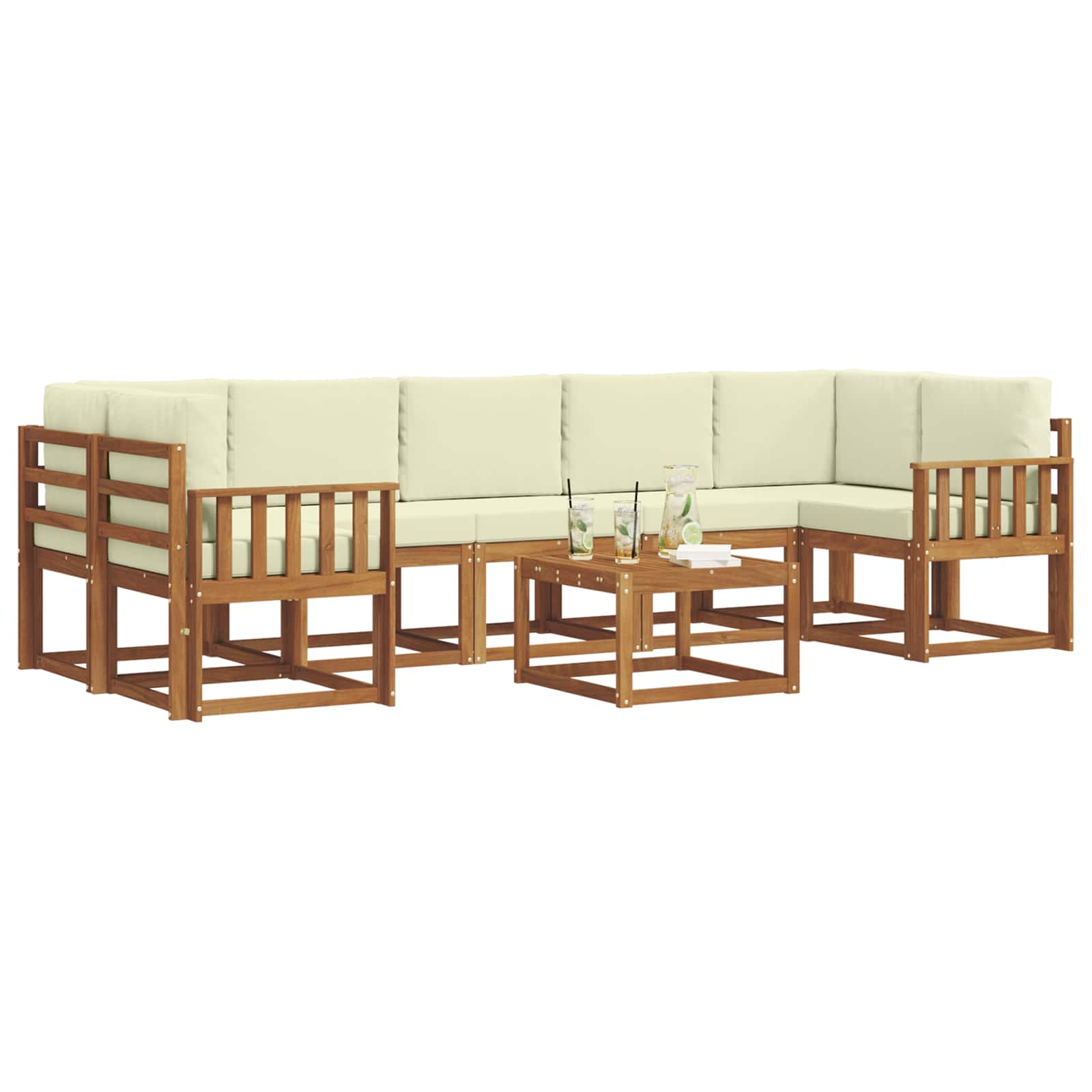 Ensemble de canapés d'extérieur 8 pcs Naturel et Crème - XIOS