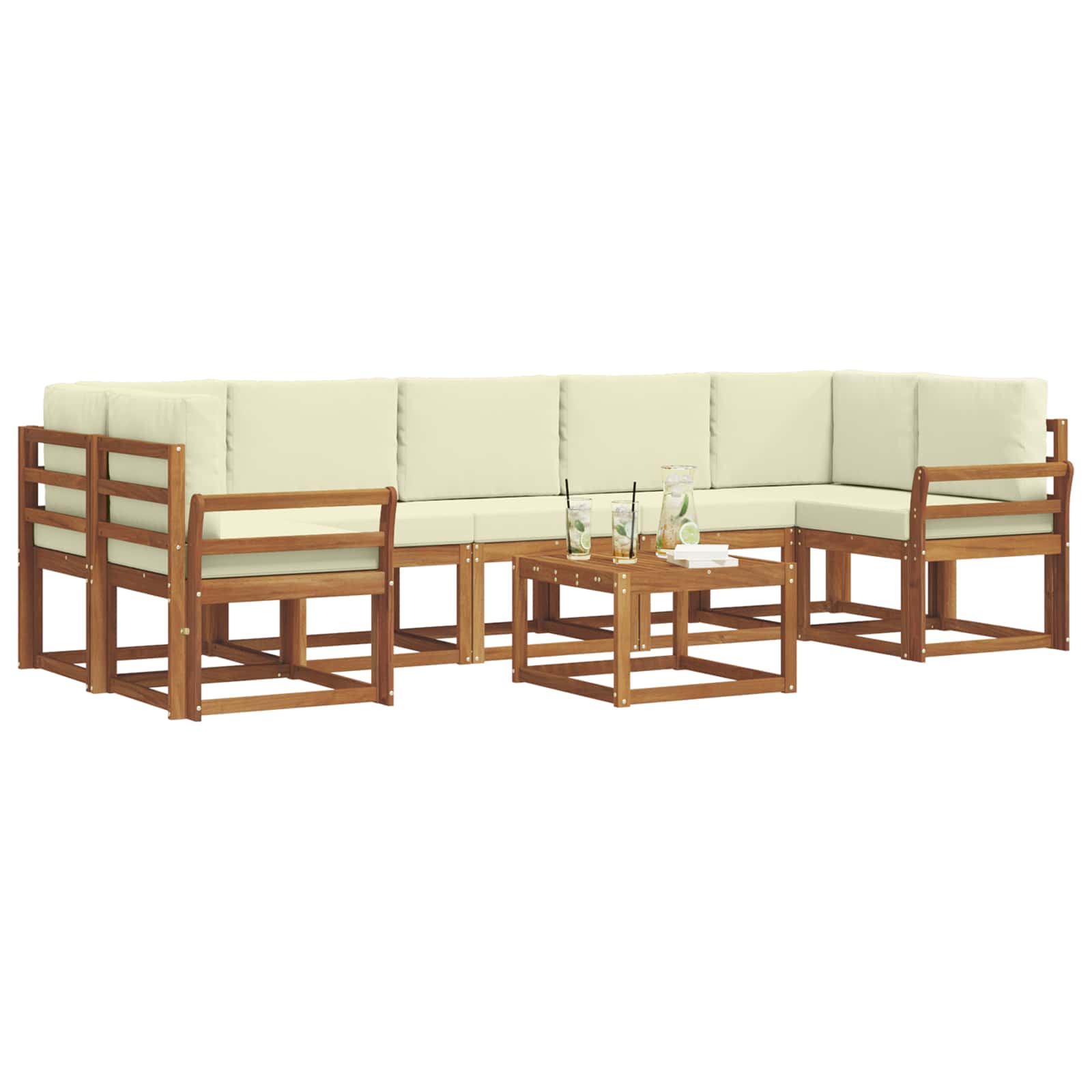 Ensemble de canapés d'extérieur 8 pcs Naturel et Crème - XIOS