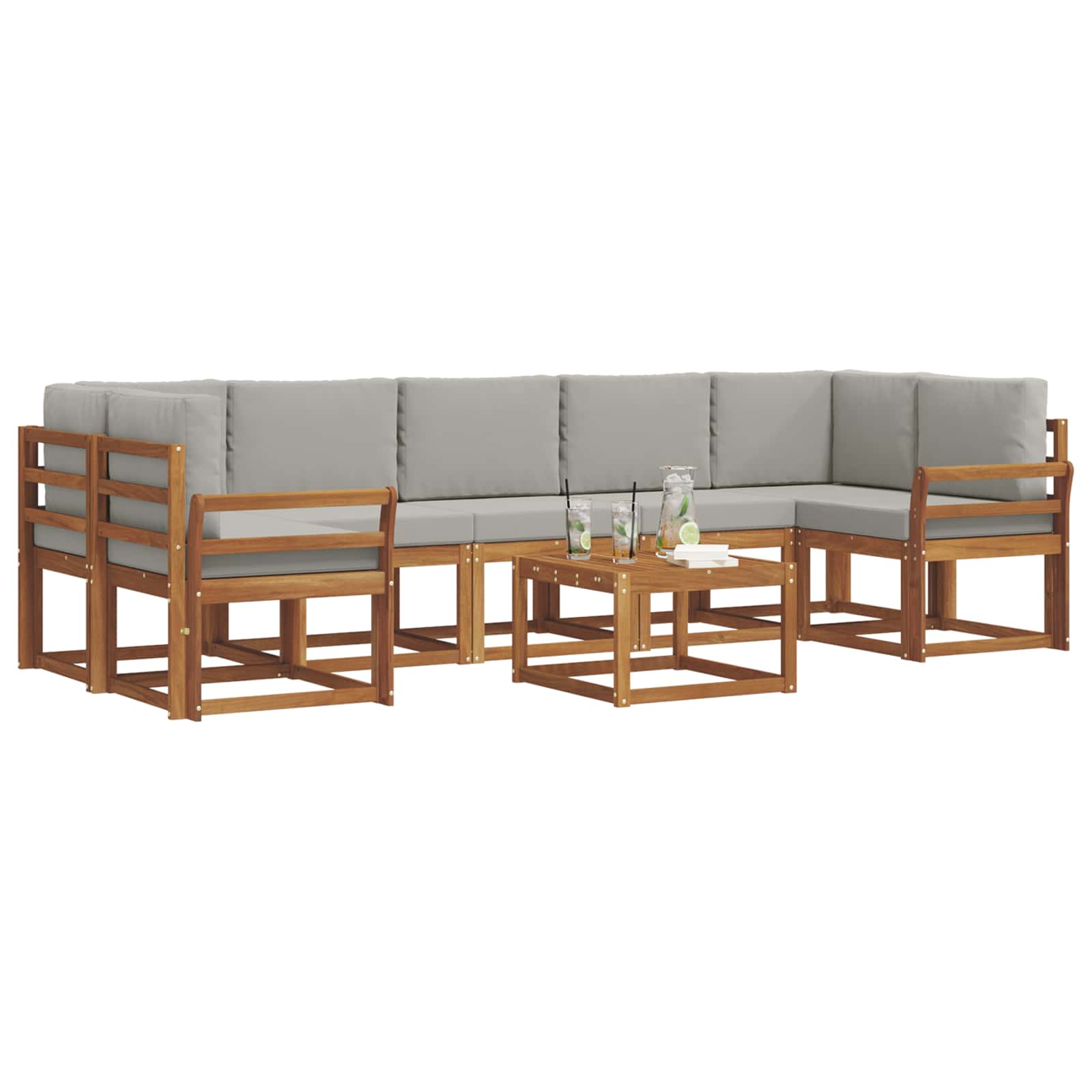 Ensemble de canapés d'extérieur 8 pcs Gris Naturel et Clair - XIOS