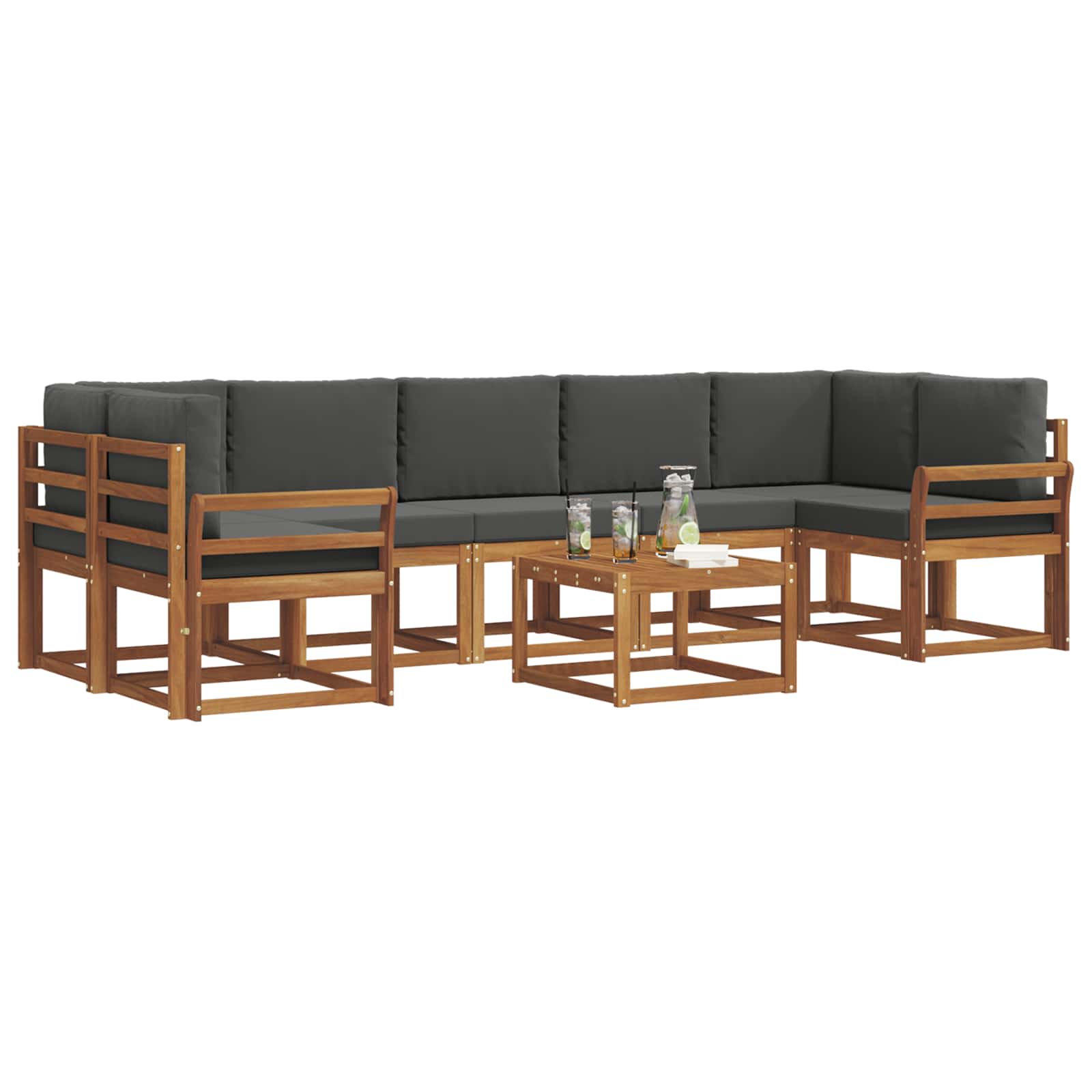 Ensemble de canapés d'extérieur 8 pcs Naturel et Anthracite - XIOS