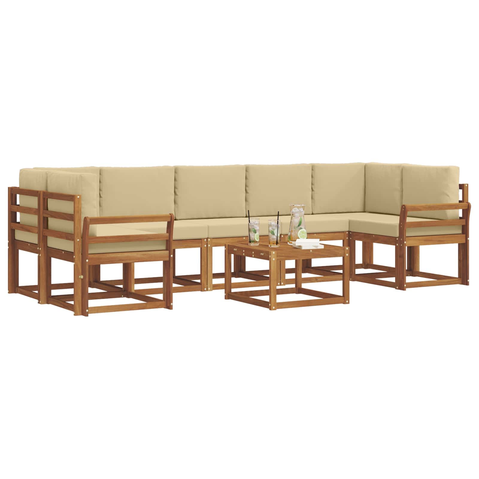 Ensemble de canapés d'extérieur 8 pcs Naturel et Beige - XIOS
