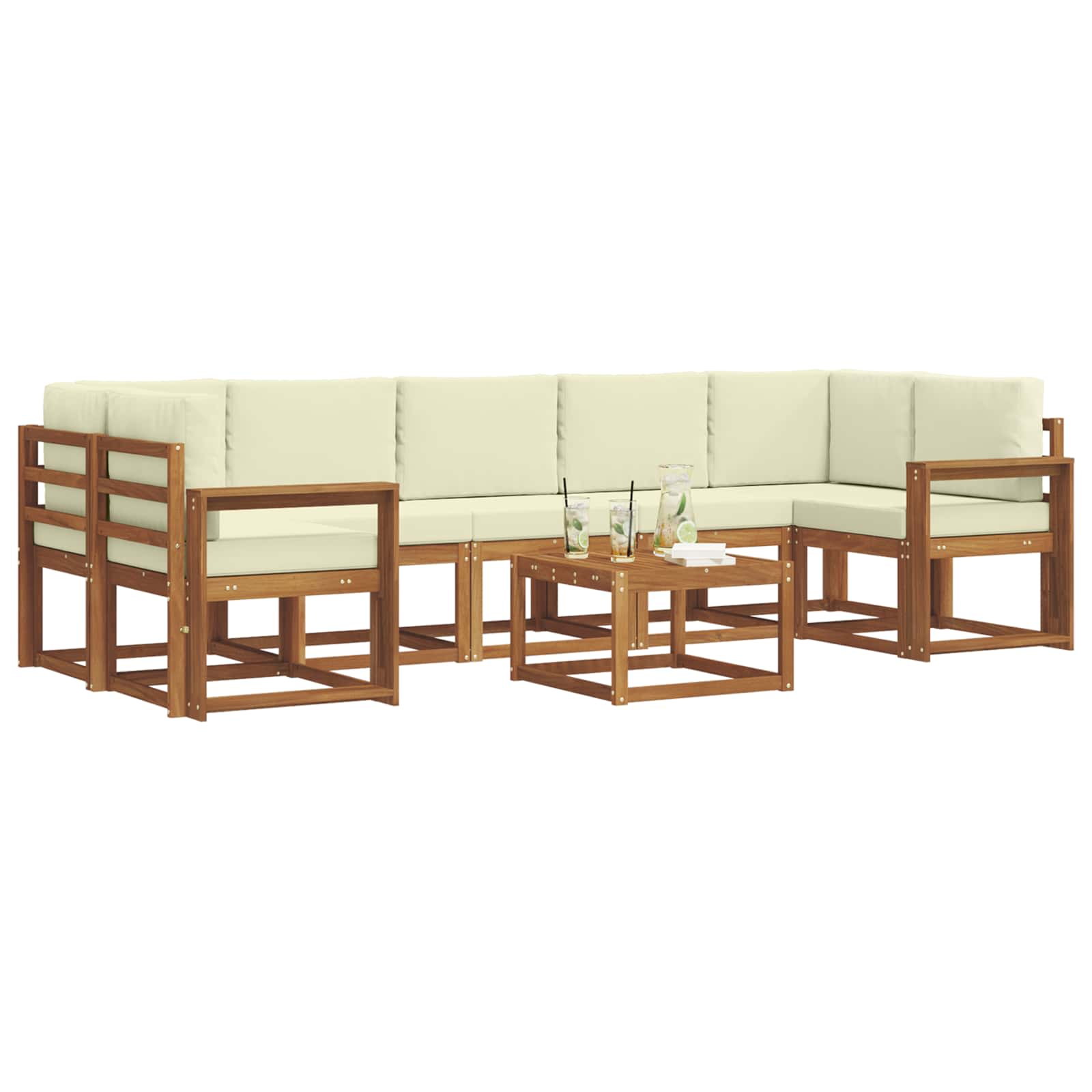 Ensemble de canapés d'extérieur 8 pc Naturel et Crème - XIOS