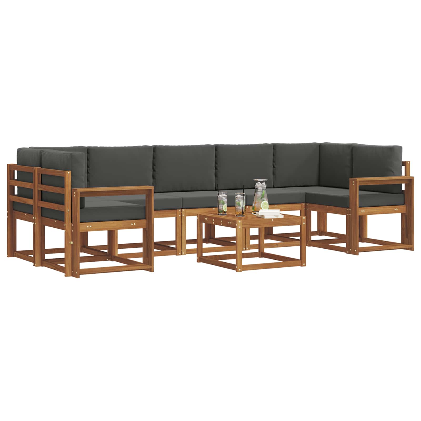 Ensemble de canapés d'extérieur 8 pcs Naturel et Anthracite - XIOS