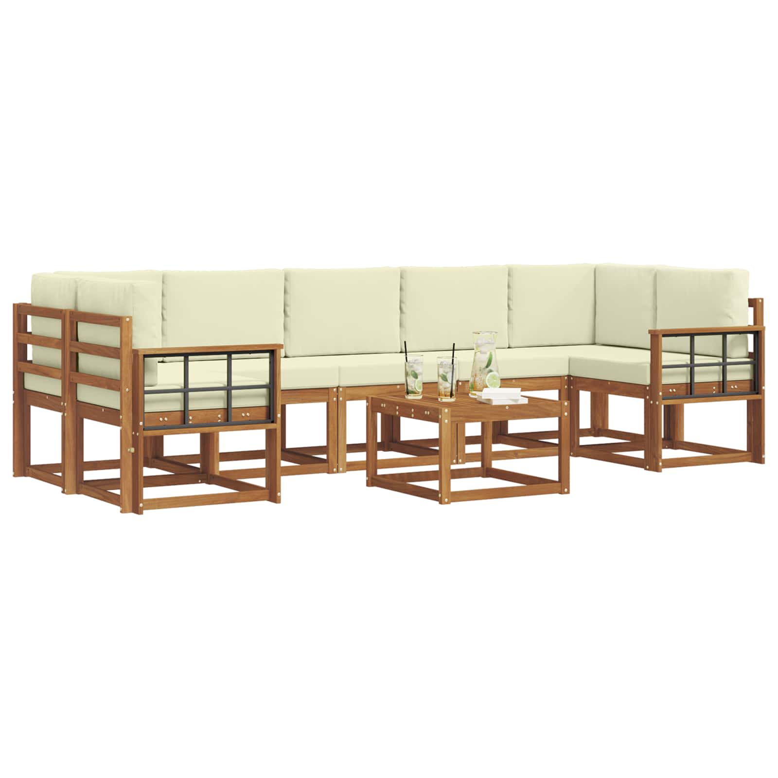 Ensemble de canapés d'extérieur 8 pcs Naturel et Crème - XIOS