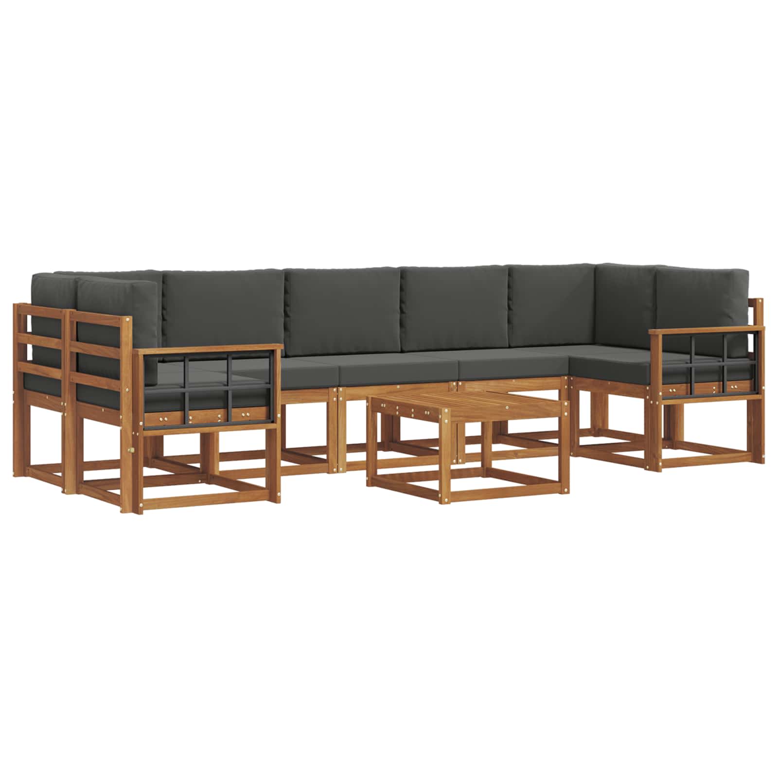 Ensemble de canapés d'extérieur 8 pcs Naturel et Anthracite - XIOS