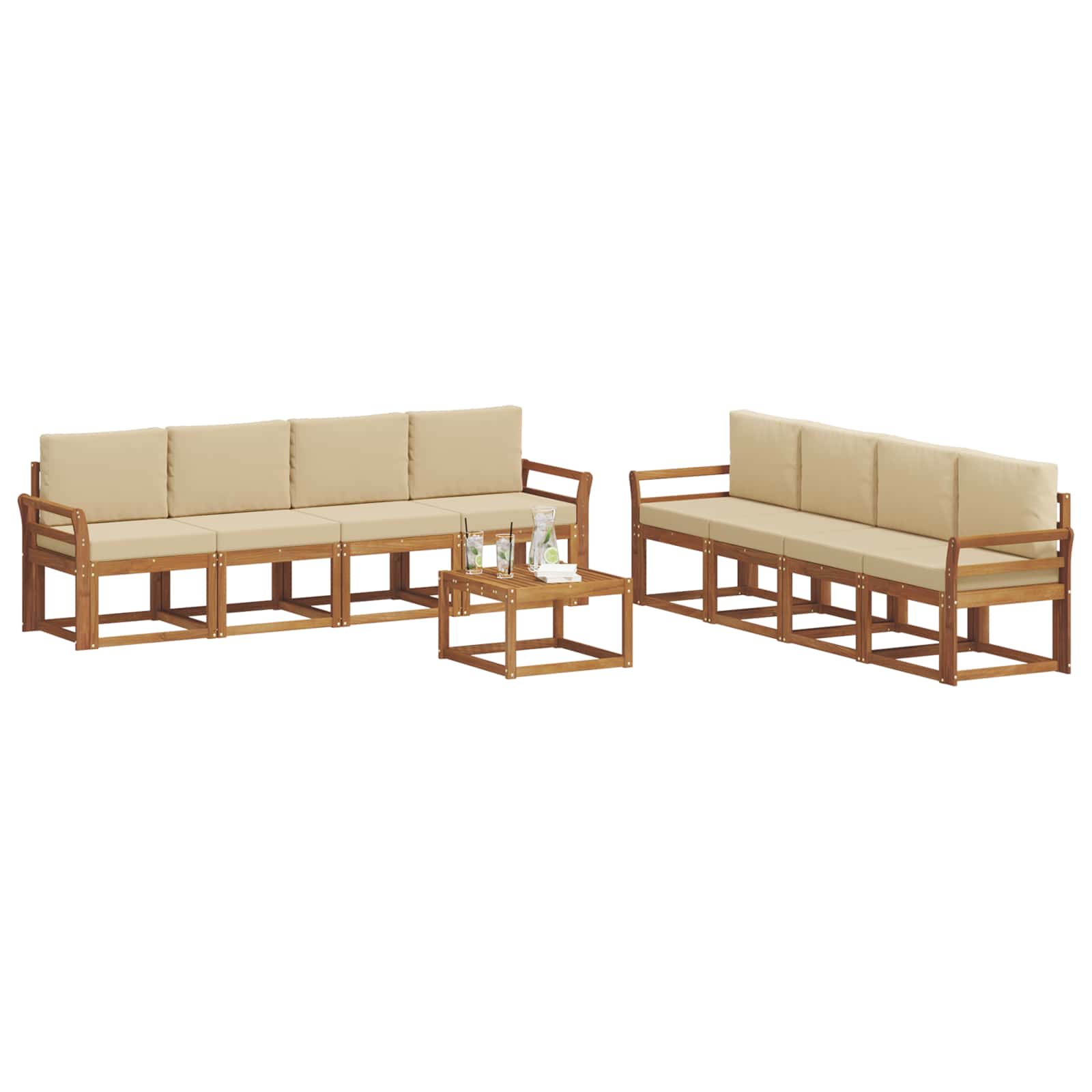 Ensemble de canapés d'extérieur 9 pcs Naturel et Beige - XIOS