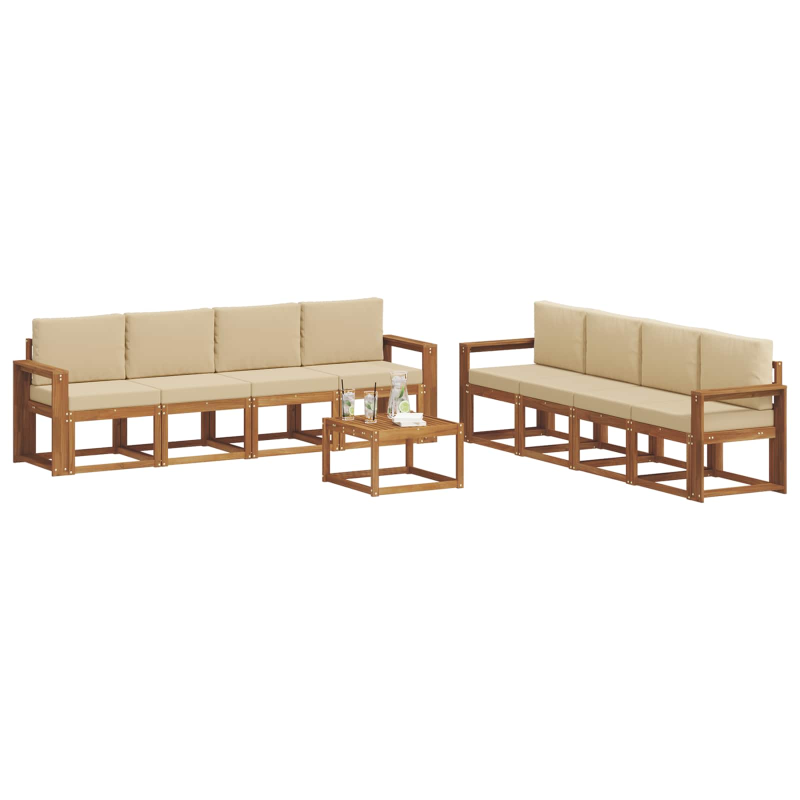 Ensemble de canapés d'extérieur 9 pcs Naturel et Beige - XIOS