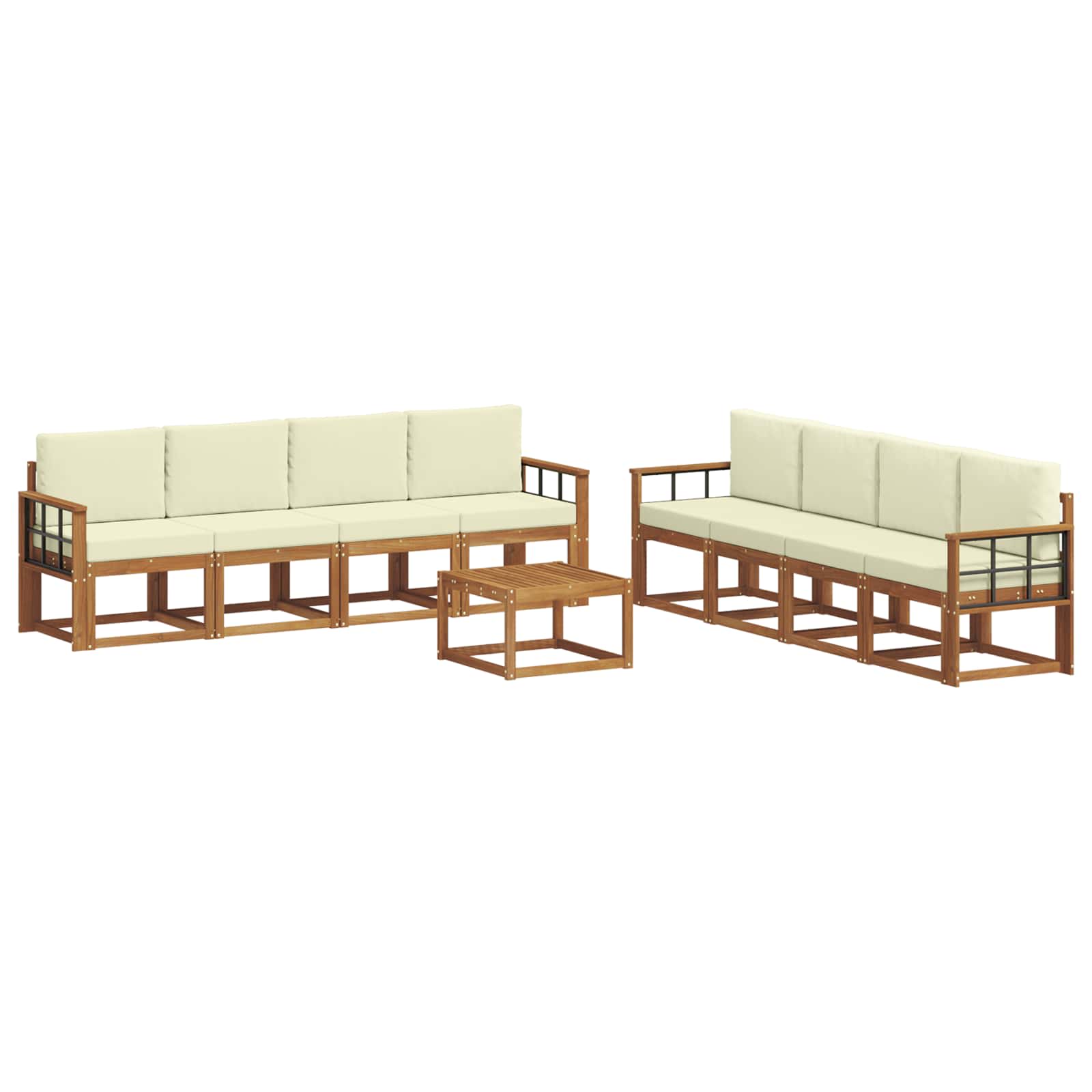 Ensemble de canapés d'extérieur 9 pcs Naturel et Crème - XIOS