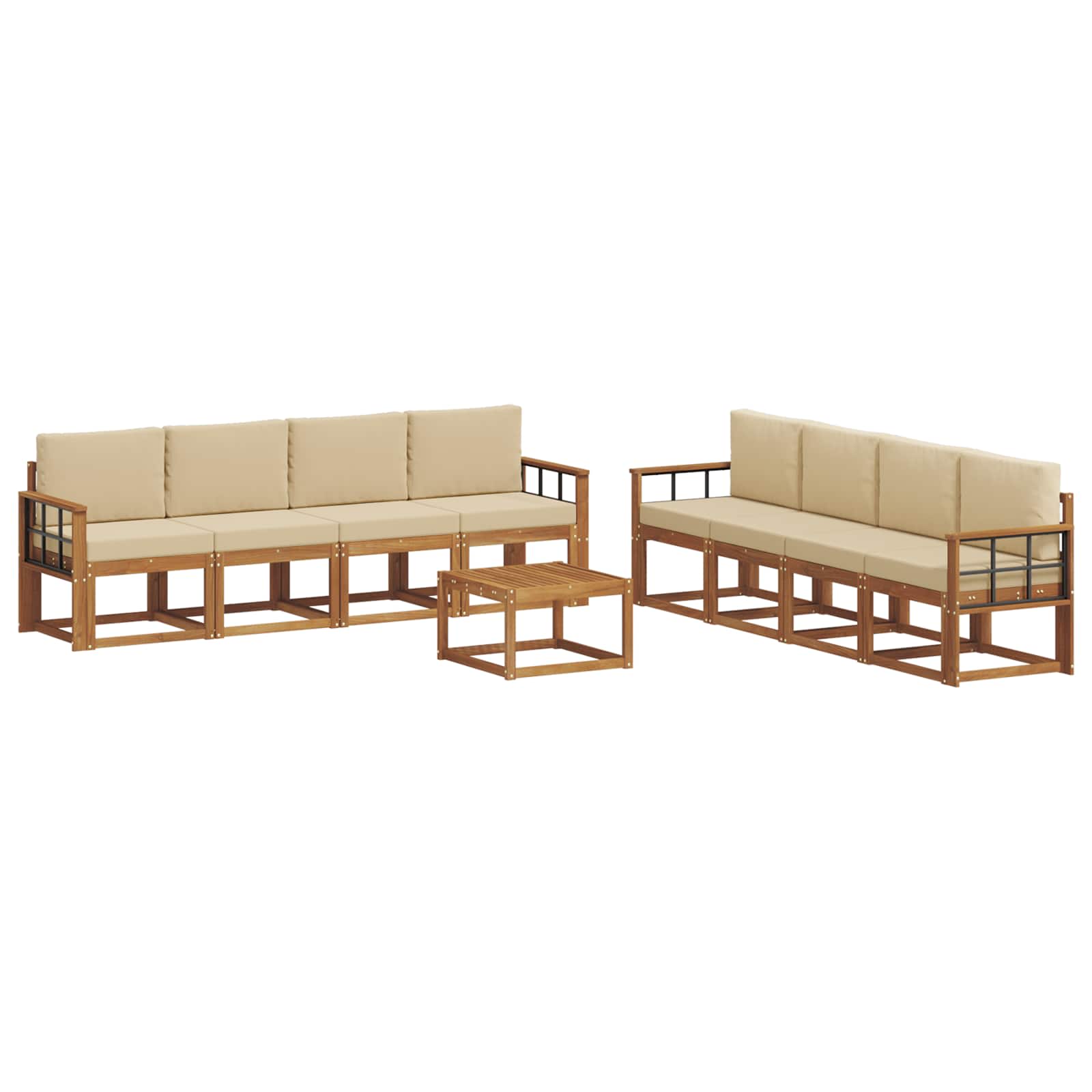 Ensemble de canapés d'extérieur 9 pcs Naturel et Beige - XIOS
