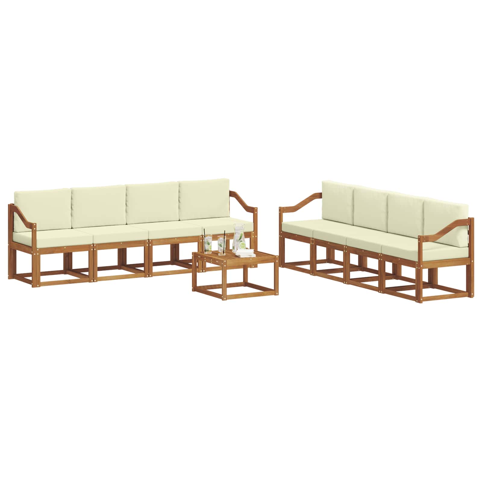 Ensemble de canapés d'extérieur 9 pcs Naturel et Crème - XIOS