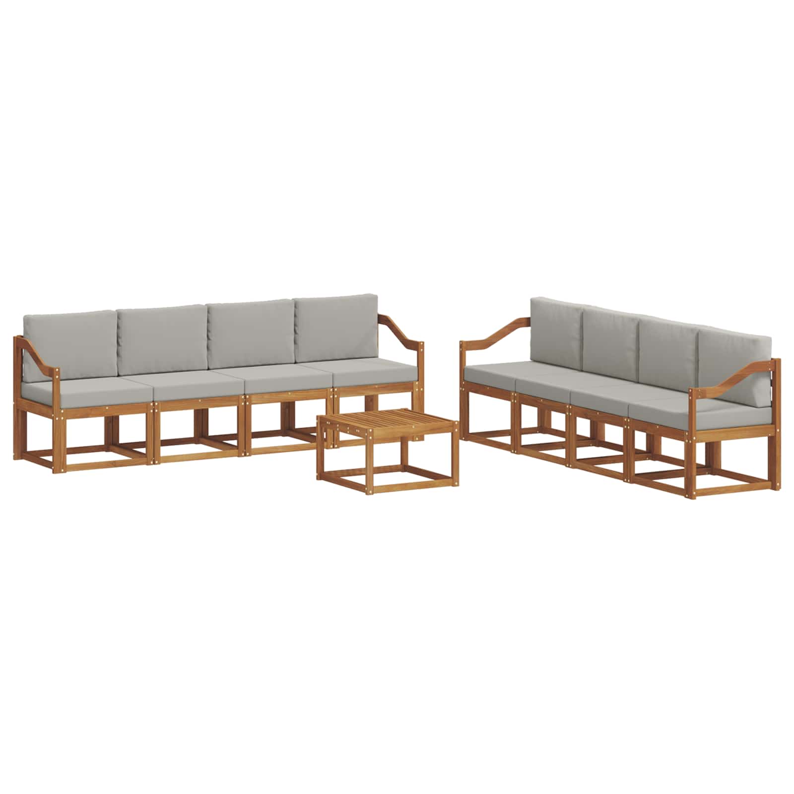 Ensemble de canapés d'extérieur 9 pcs Gris Naturel et Clair - XIOS