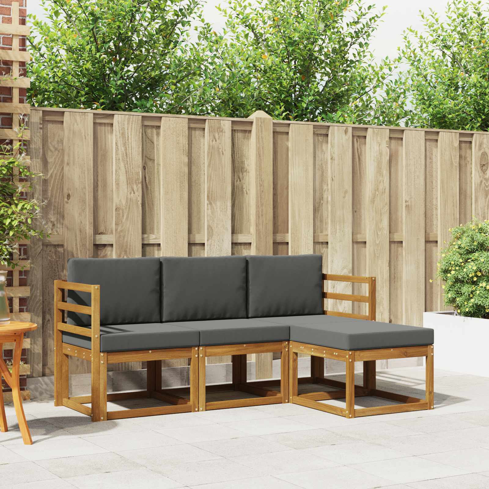 Ensemble de canapés d'extérieur 4 pcs Naturel et Anthracite - XIOS