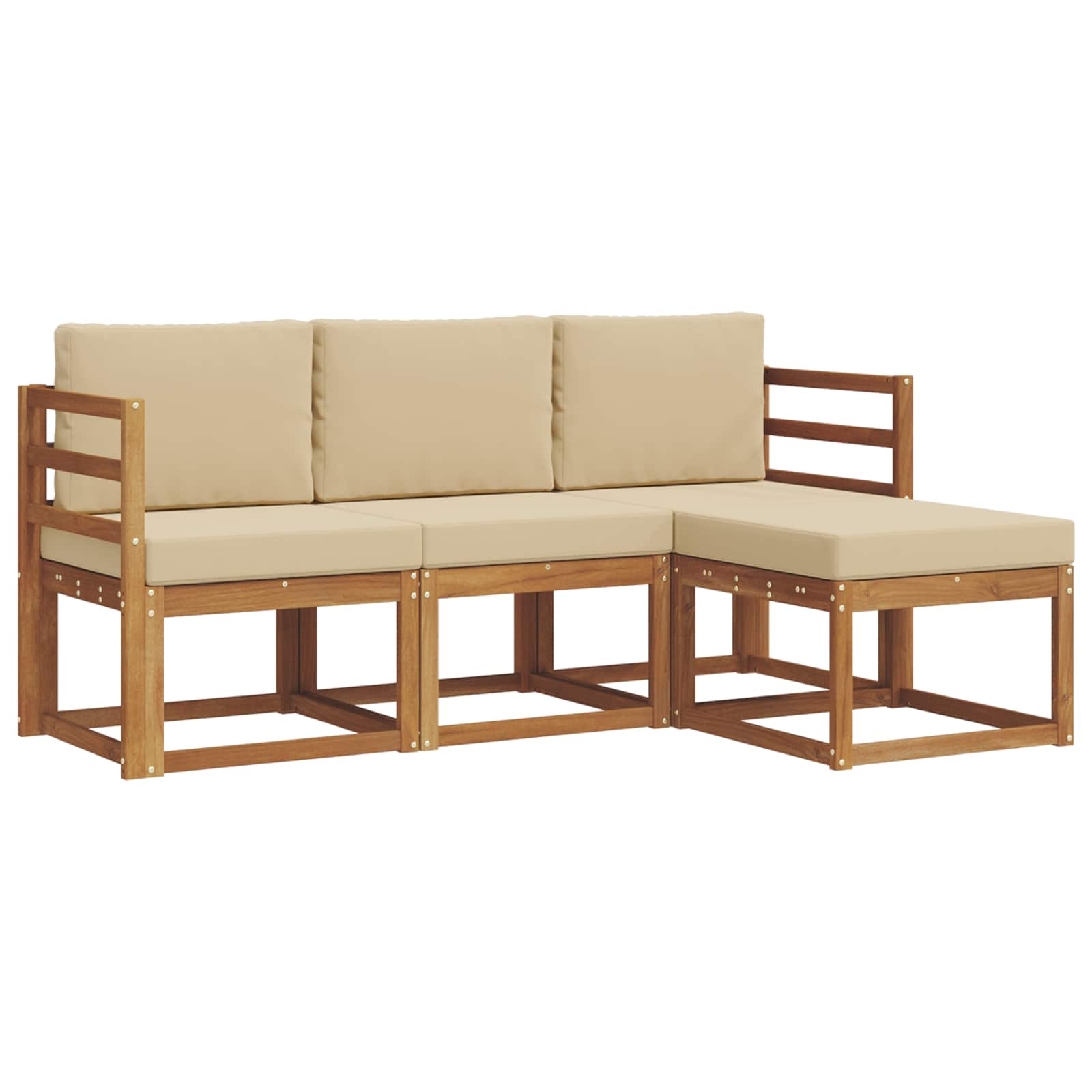 Ensemble de canapés d'extérieur 4 pcs Naturel et Beige - XIOS