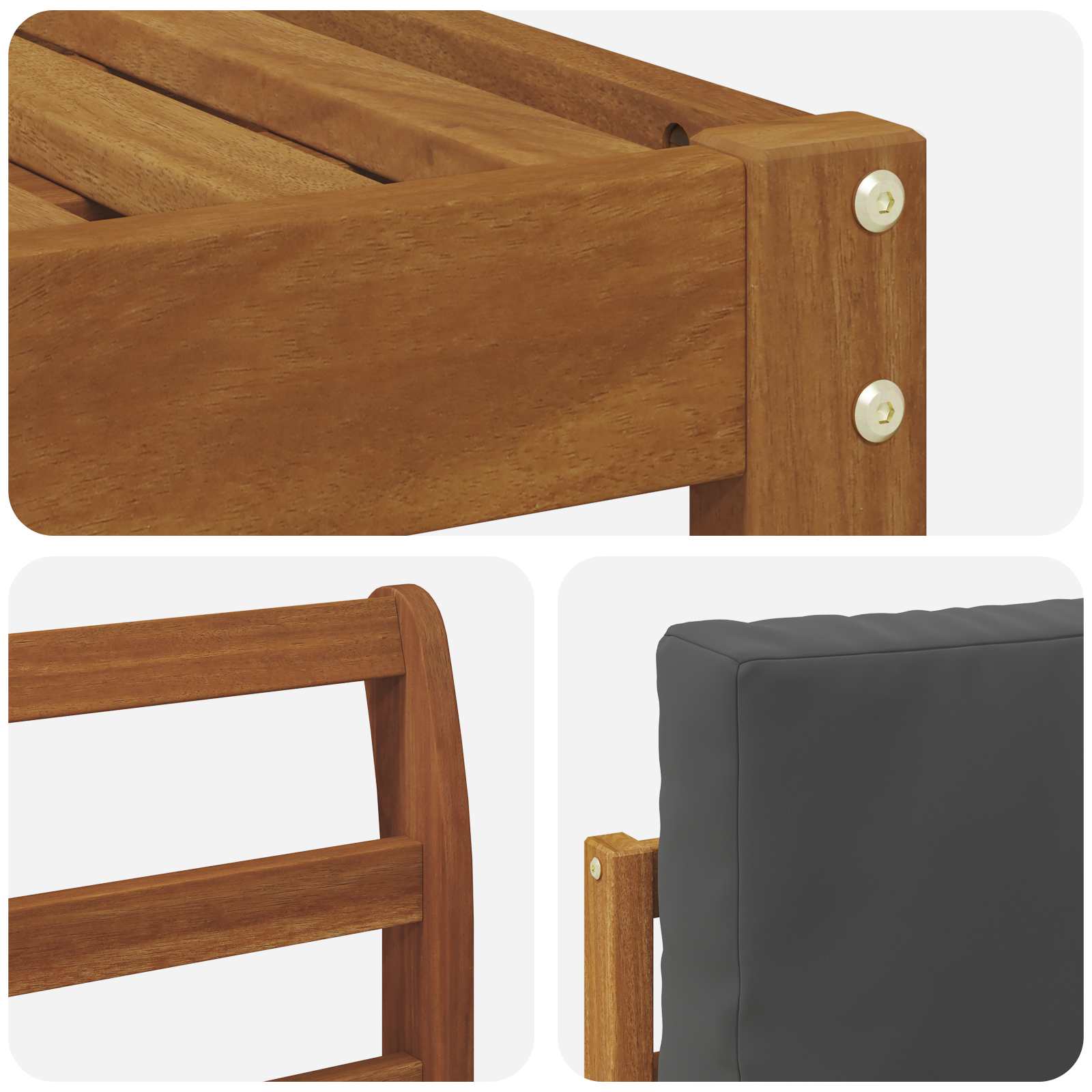 Ensemble de canapés d'extérieur 4 pcs Naturel et Anthracite - XIOS