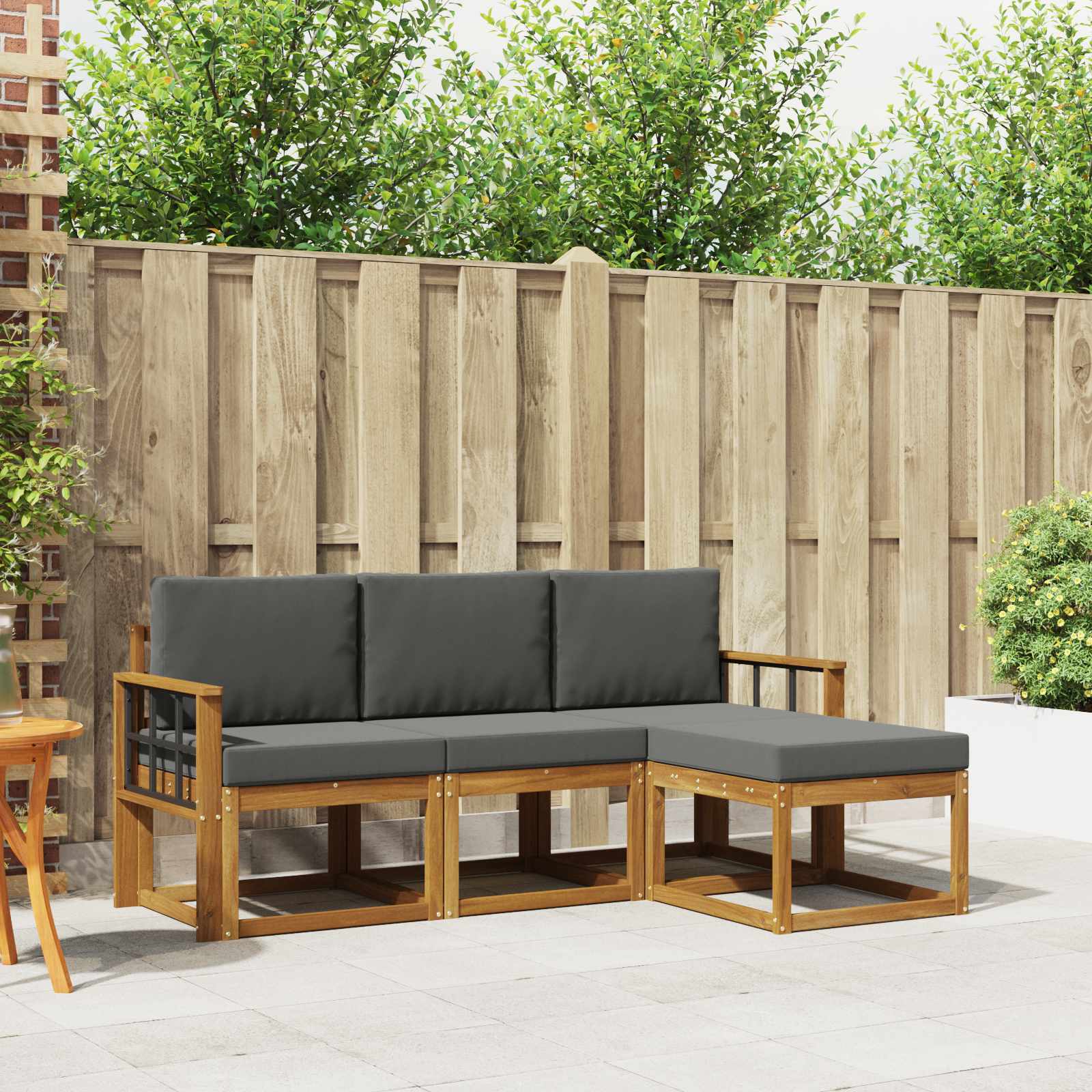 Ensemble de canapés d'extérieur 4 pcs Naturel et Anthracite - XIOS
