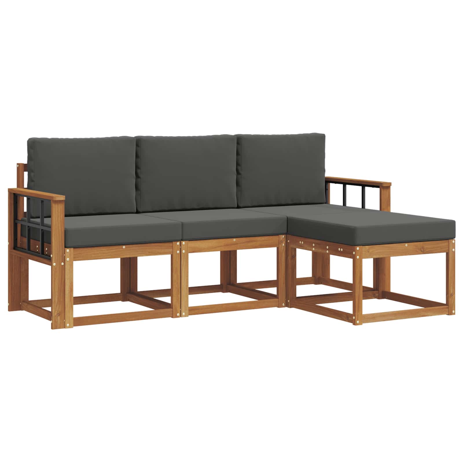 Ensemble de canapés d'extérieur 4 pcs Naturel et Anthracite - XIOS