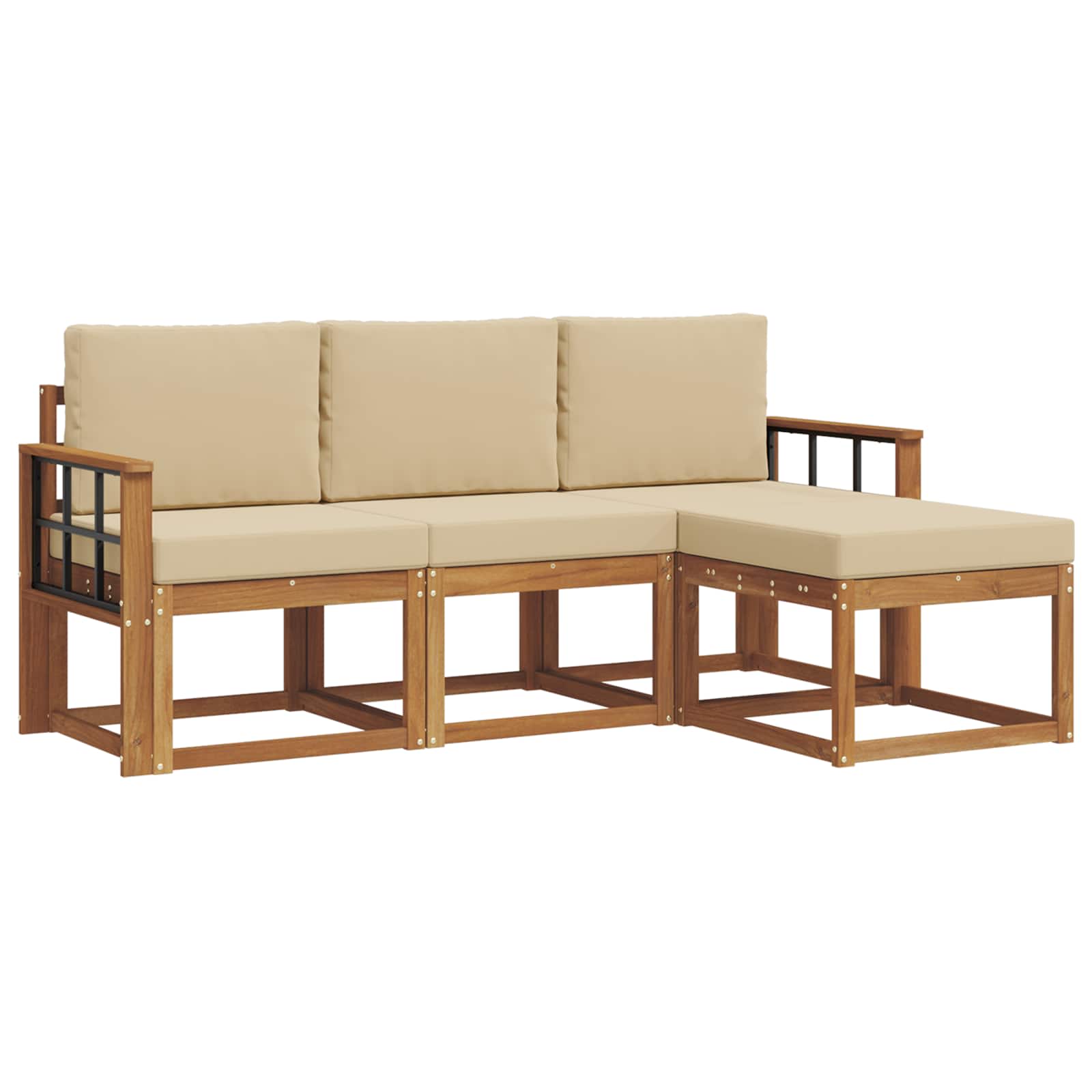 Ensemble de canapés d'extérieur 4 pcs Naturel et Beige - XIOS