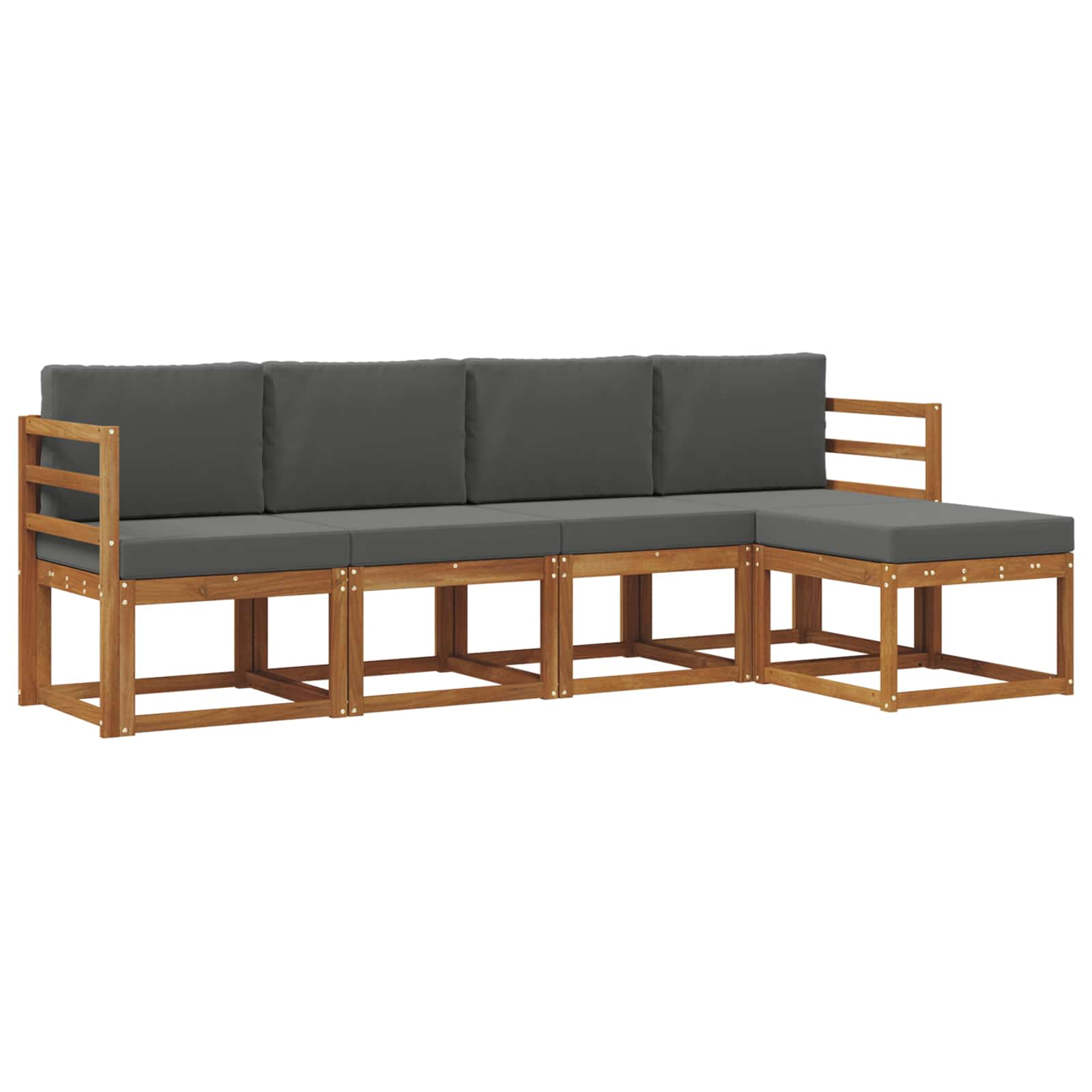 Ensemble de canapés d'extérieur 5 pcs Naturel et Anthracite - XIOS