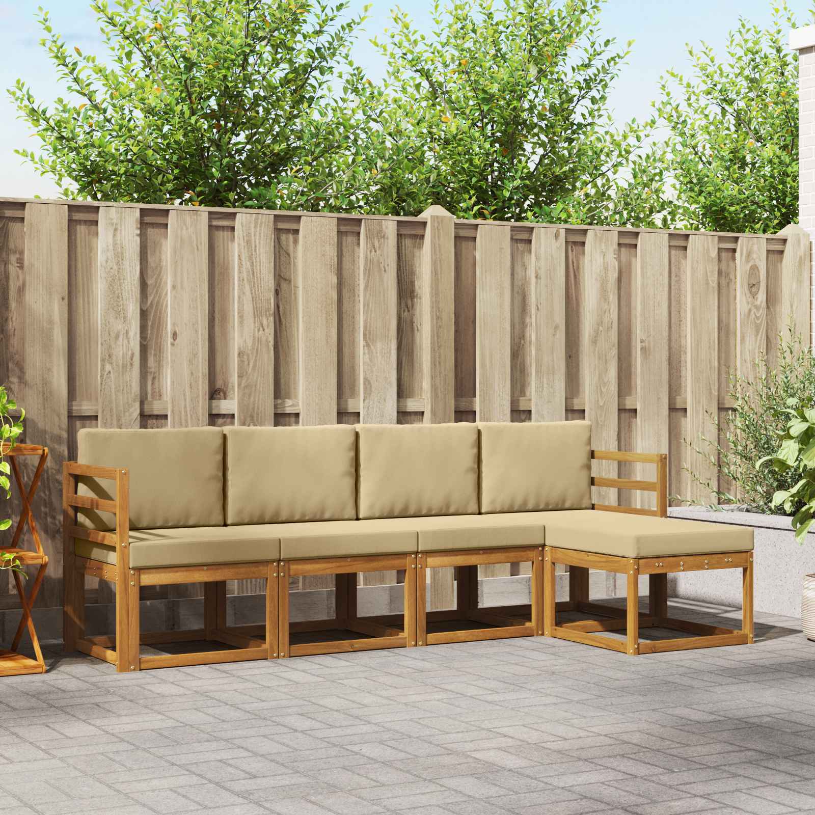Ensemble de canapés d'extérieur 5 pcs Naturel et Beige - XIOS