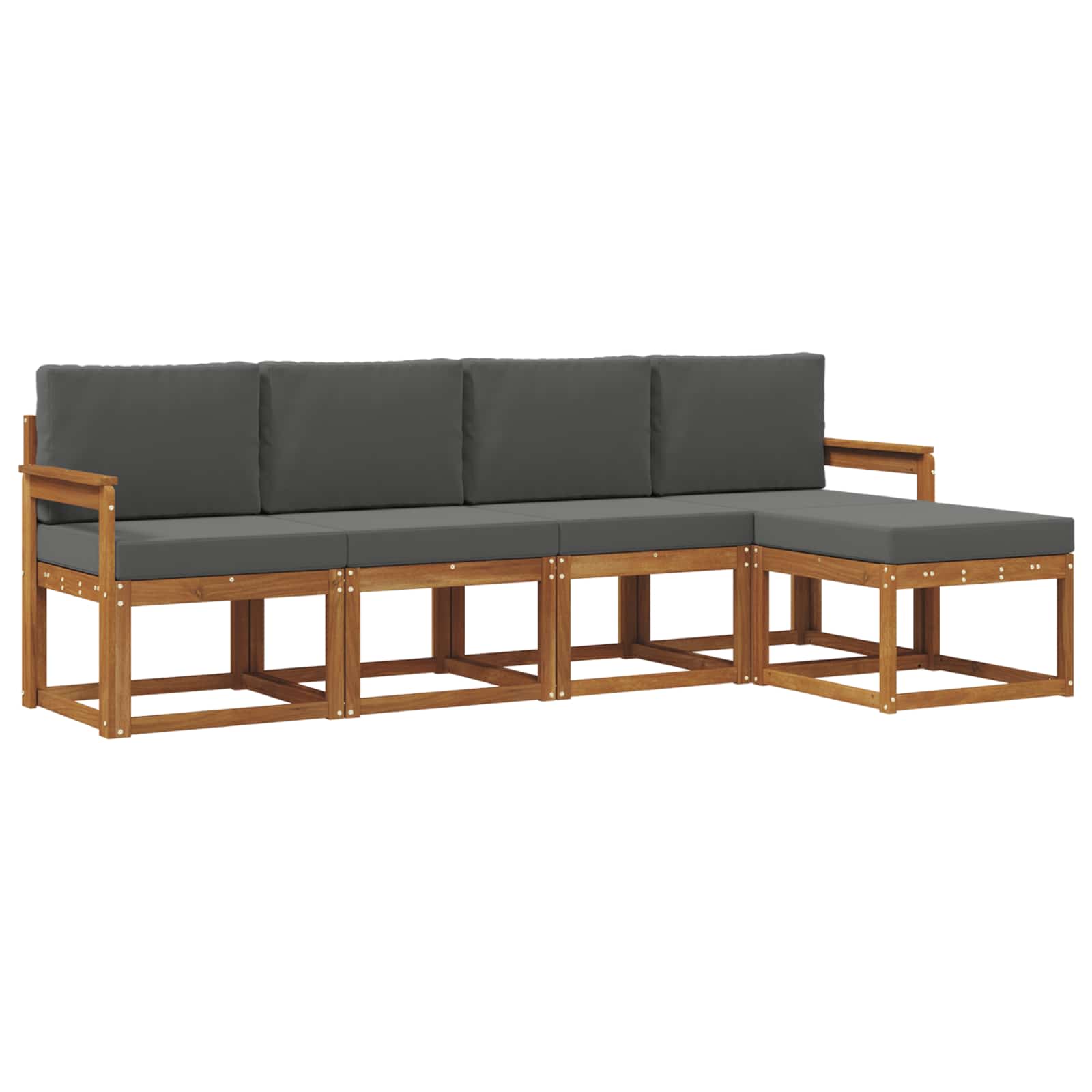 Ensemble de canapés d'extérieur 5 pcs Naturel et Anthracite - XIOS