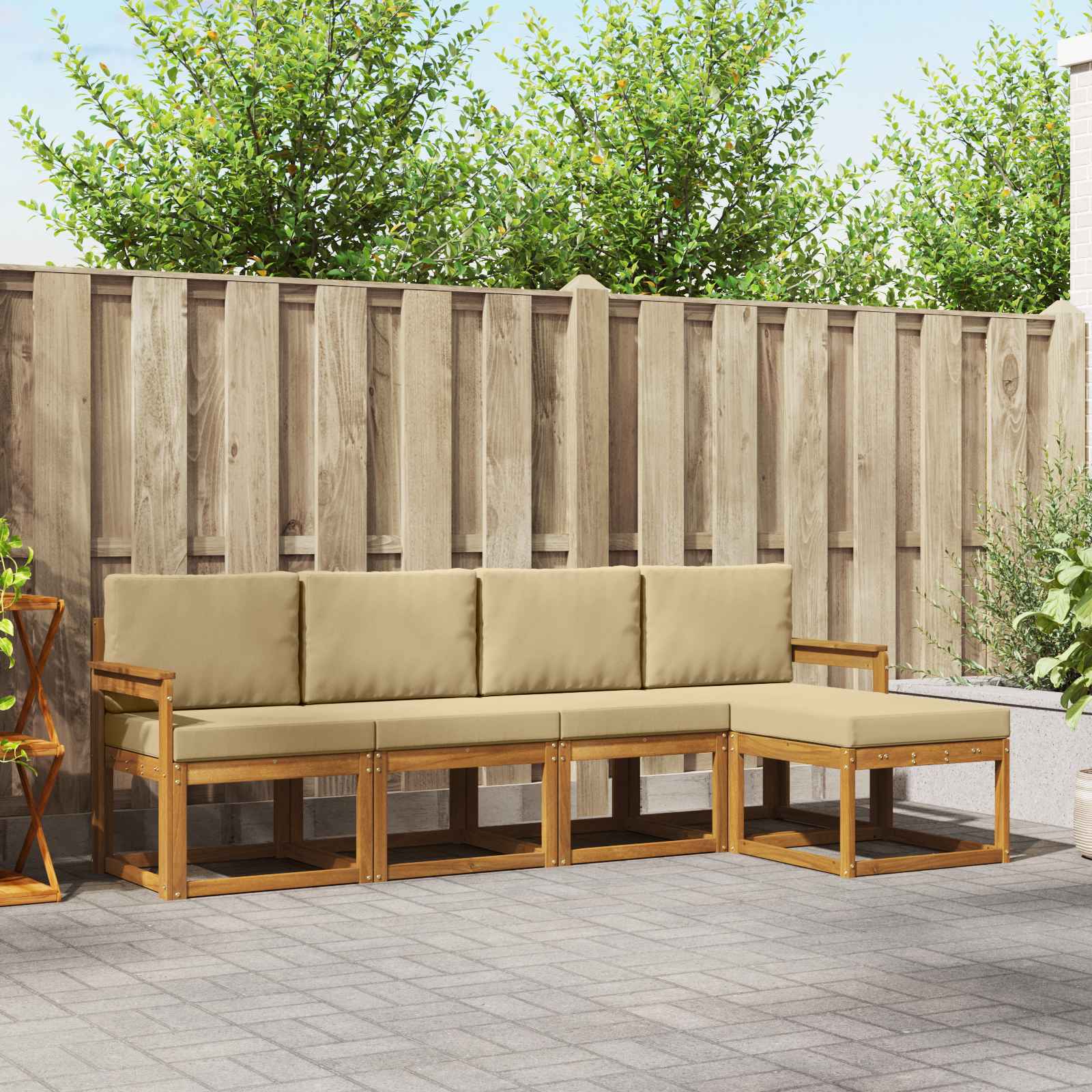 Ensemble de canapés d'extérieur 5 pcs Naturel et Beige - XIOS