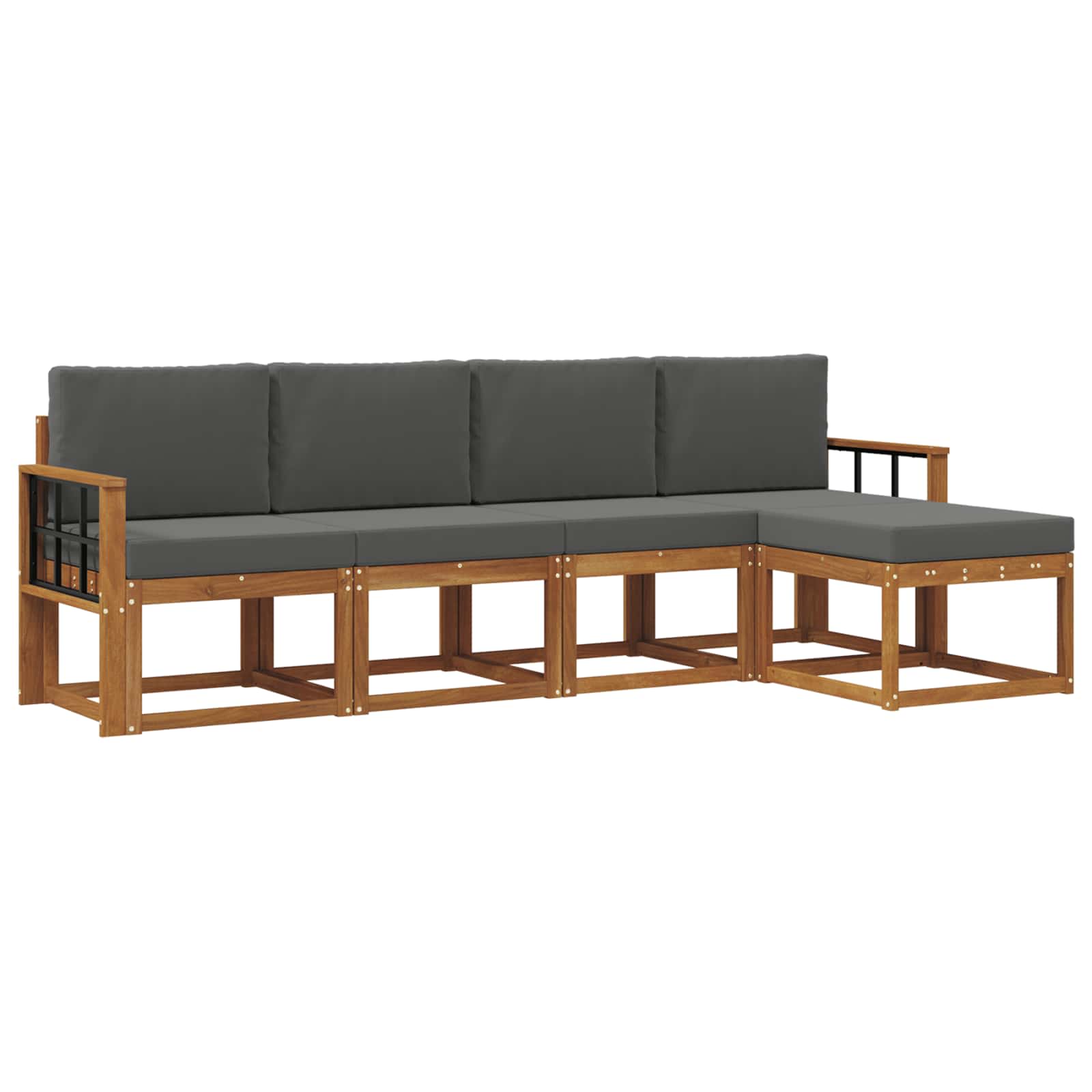 Ensemble de canapés d'extérieur 5 pcs Naturel et Anthracite - XIOS