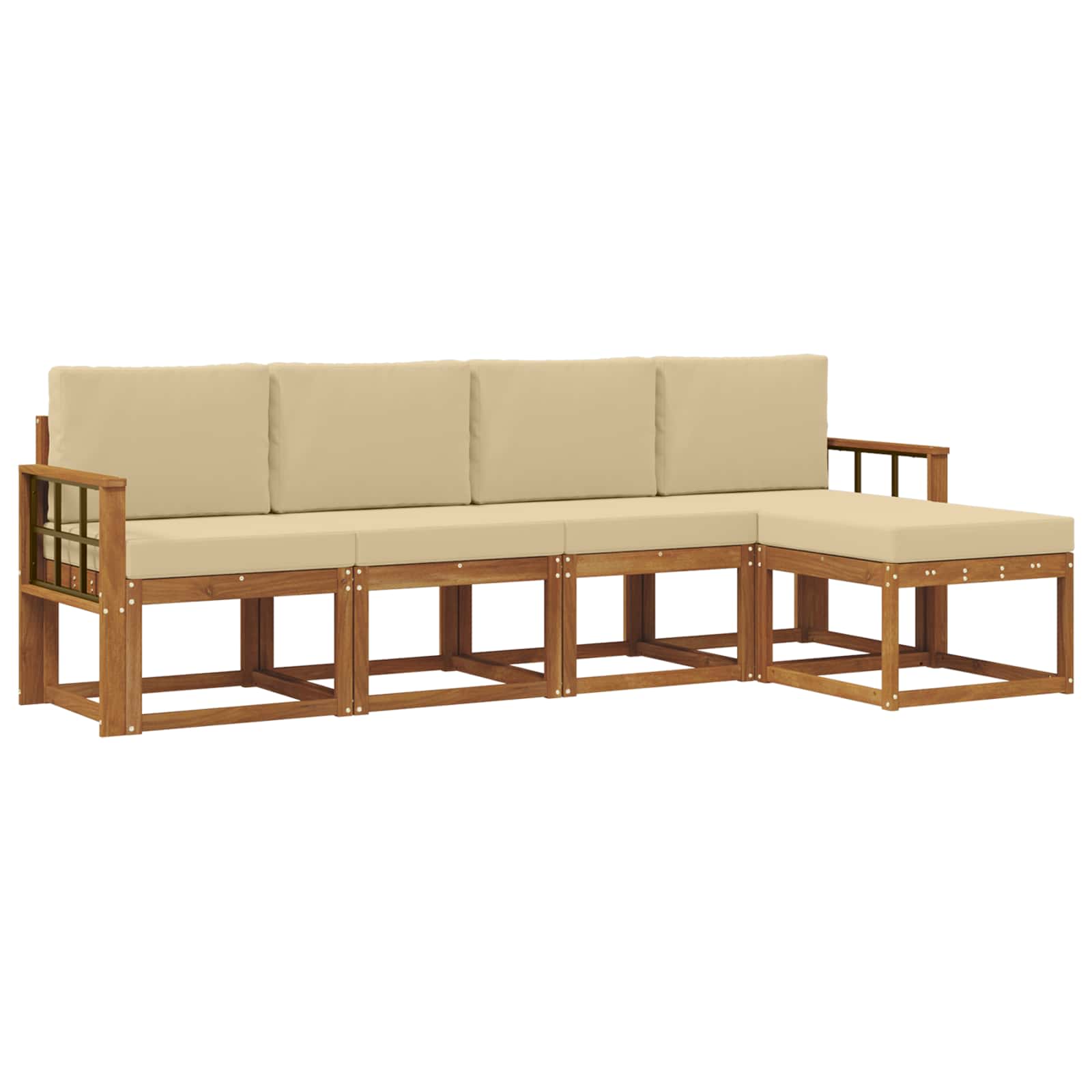 Ensemble de canapés d'extérieur 5 pcs Naturel et Beige - XIOS