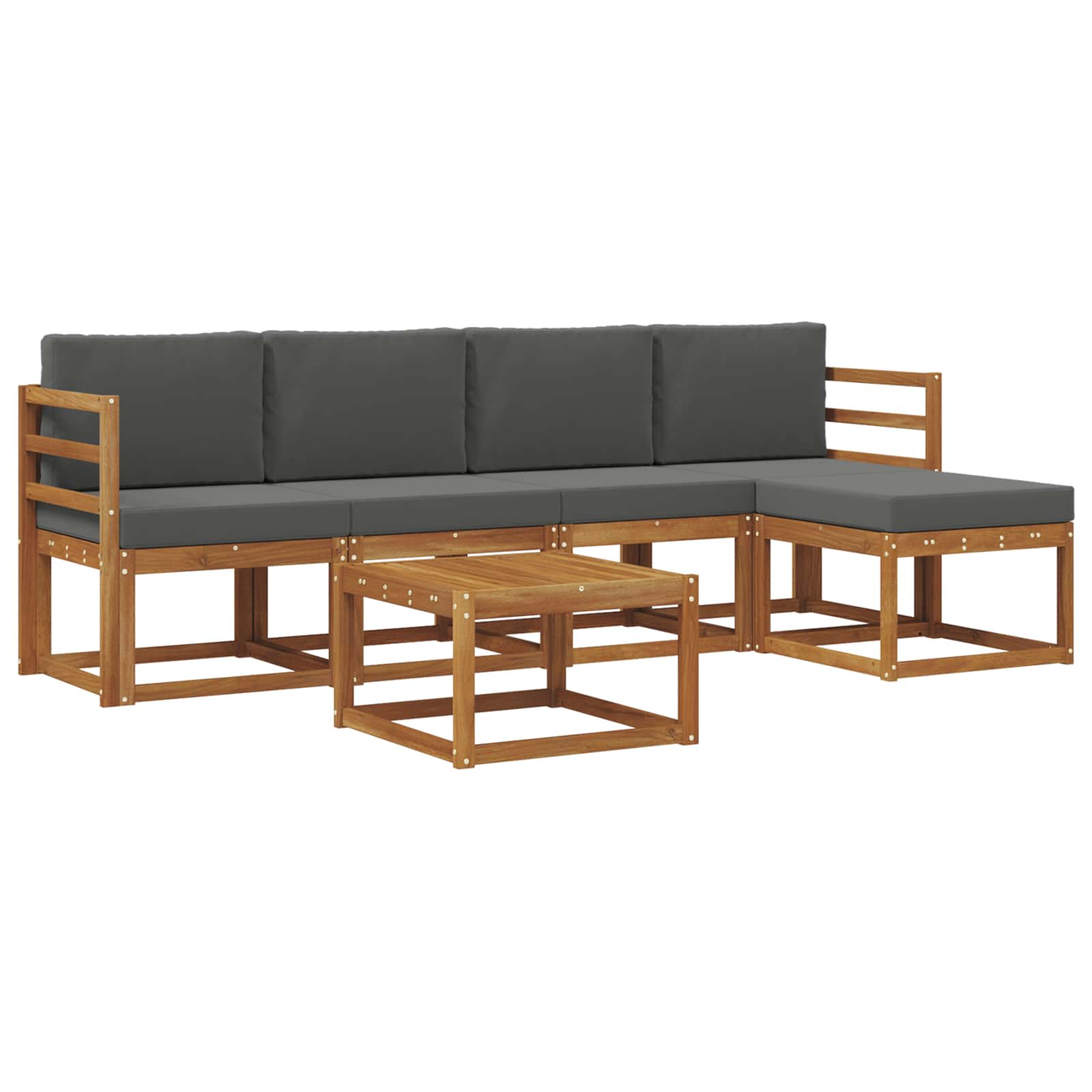 Ensemble de canapés d'extérieur 6 pcs Naturel et Anthracite - XIOS