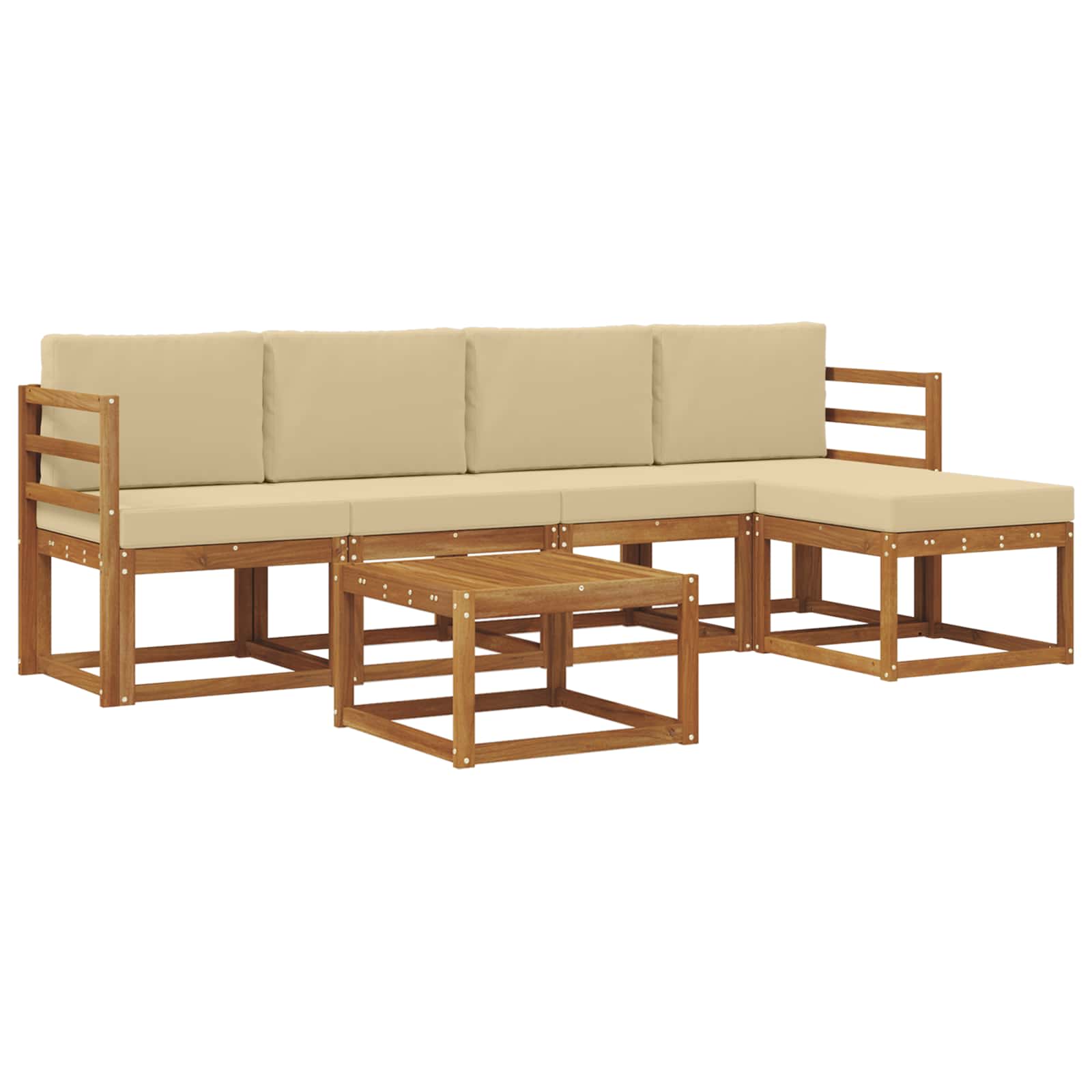Ensemble de canapés d'extérieur 6 pcs Naturel et Beige - XIOS