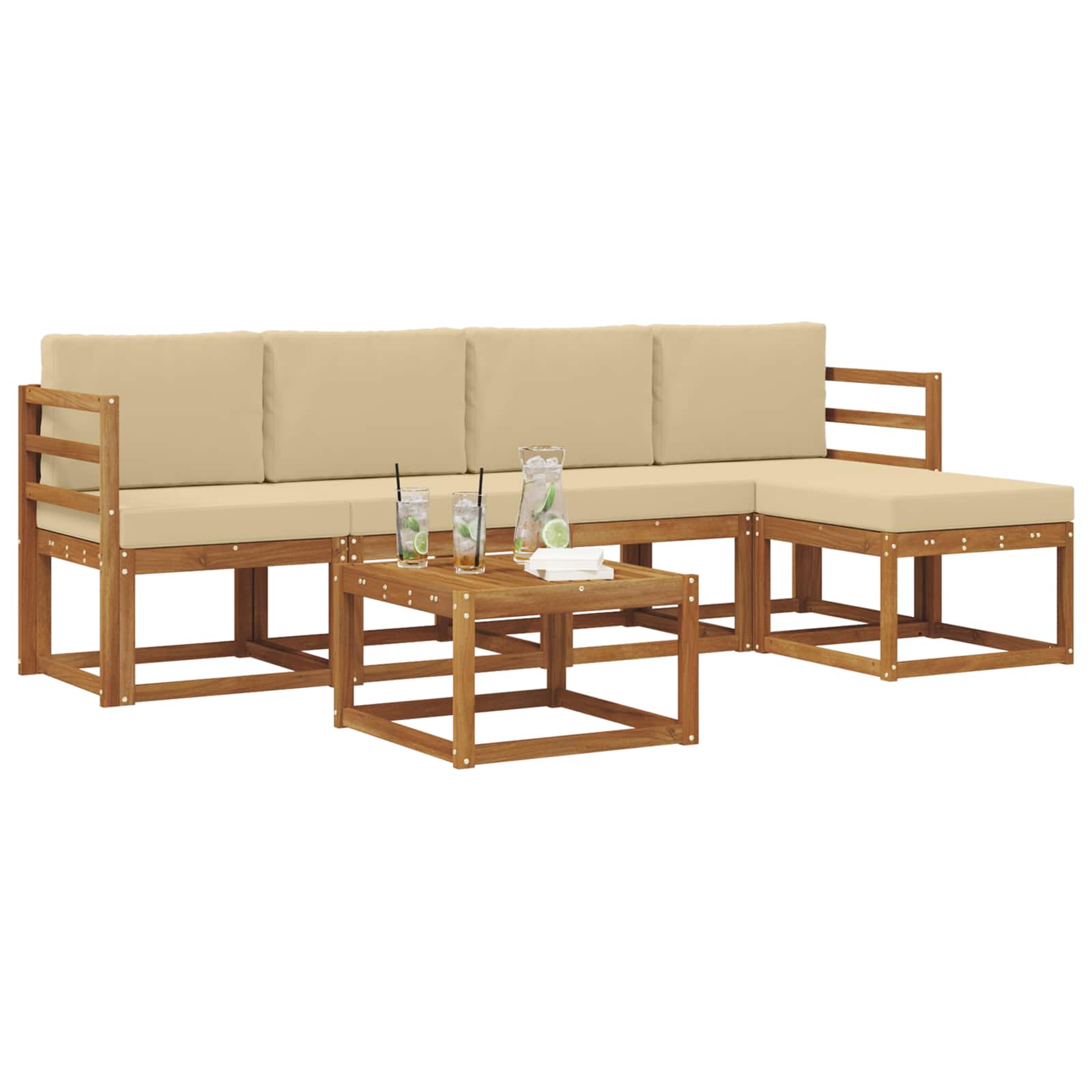 Ensemble de canapés d'extérieur 6 pcs Naturel et Beige - XIOS