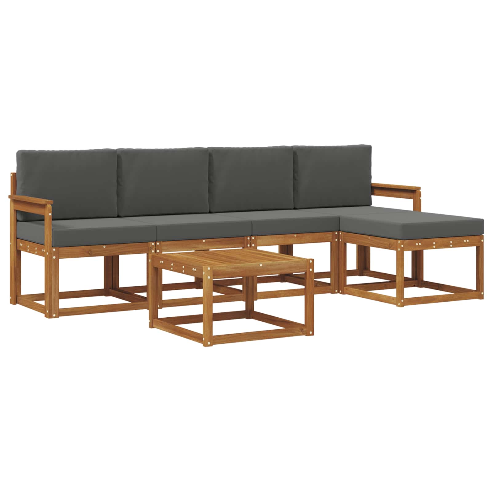 Ensemble de canapés d'extérieur 6 pcs Naturel et Anthracite - XIOS
