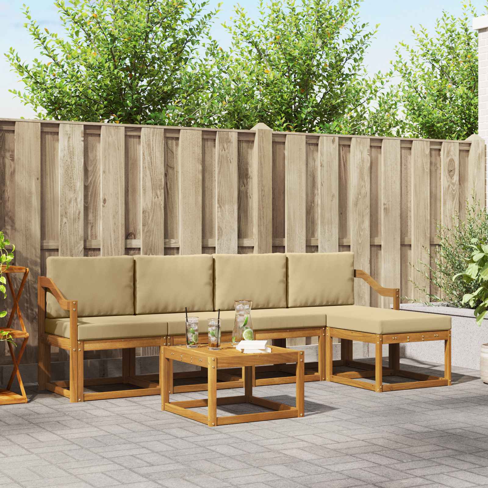 Ensemble de canapés d'extérieur 6 pcs Naturel et Beige - XIOS