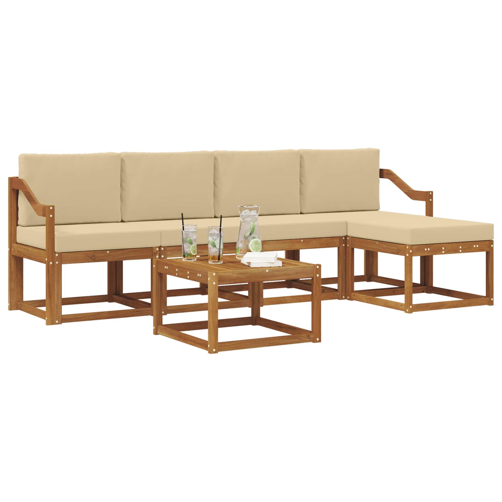 Ensemble de canapés d'extérieur 6 pcs Naturel et Beige - XIOS